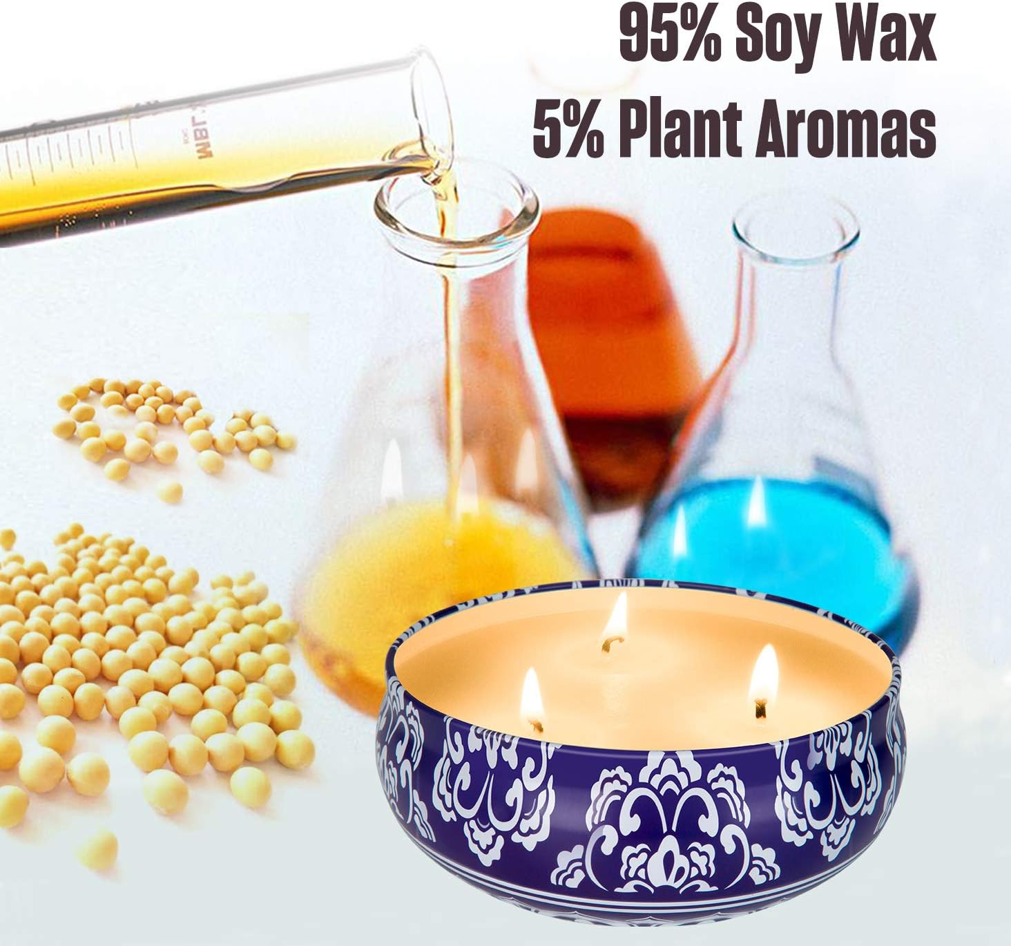 Hausware Citronella Candles 3 Pack Soy Wax Outdoor Indoor