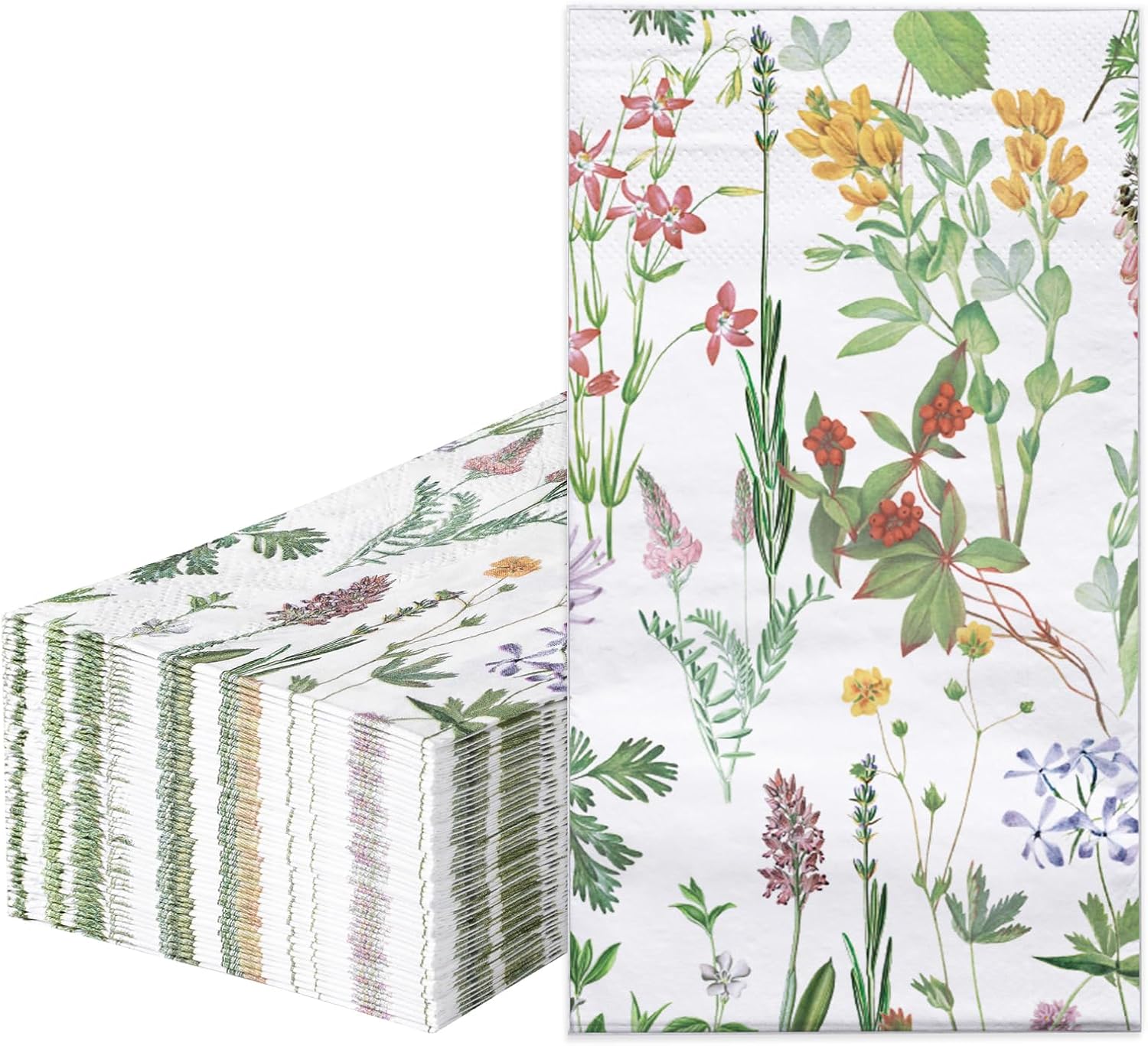 RUSPEPA Wild Flower Paper Napkins 3 Ply 43 x 75 50 Pack