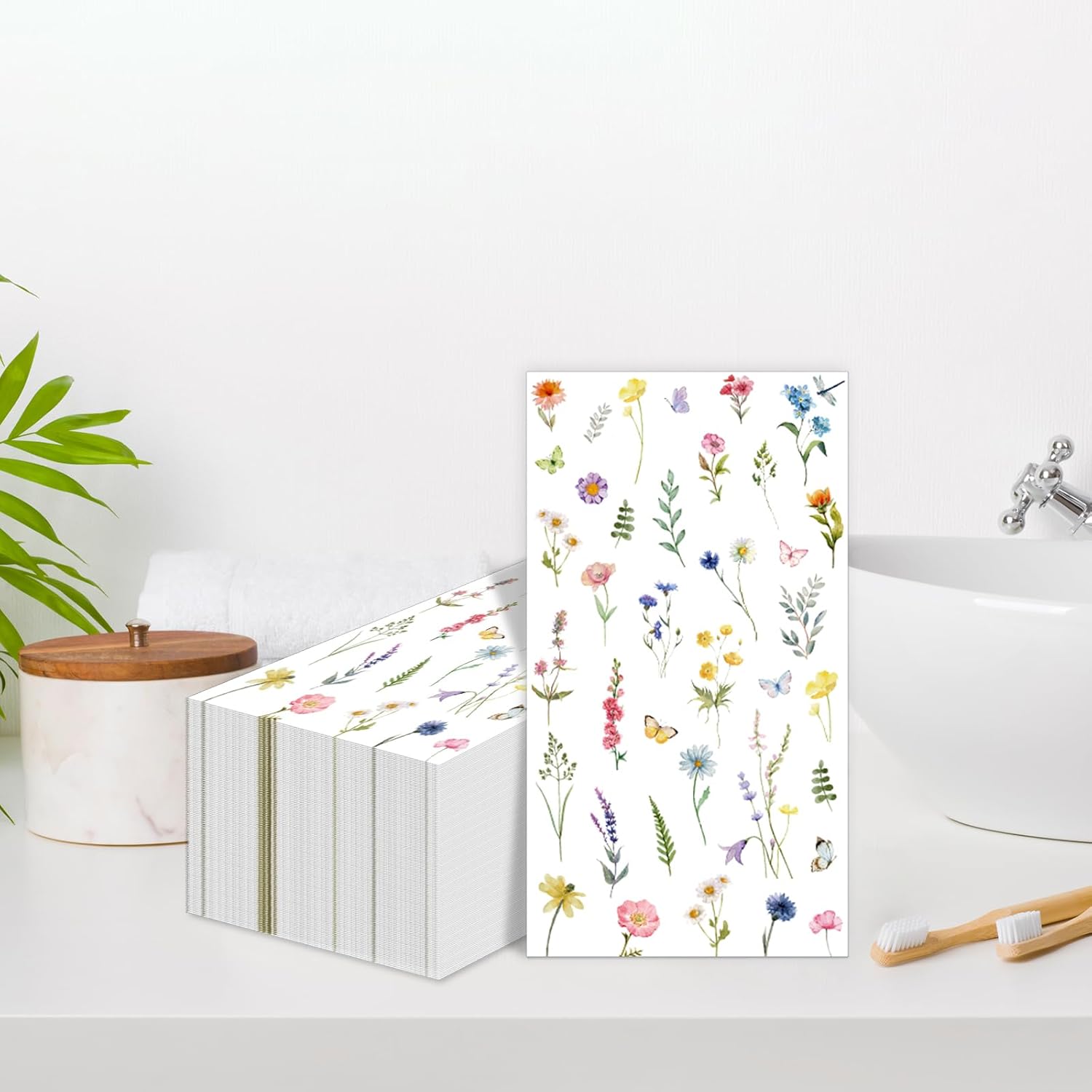 50pcs Wildflower Napkins for Parties and Home Use