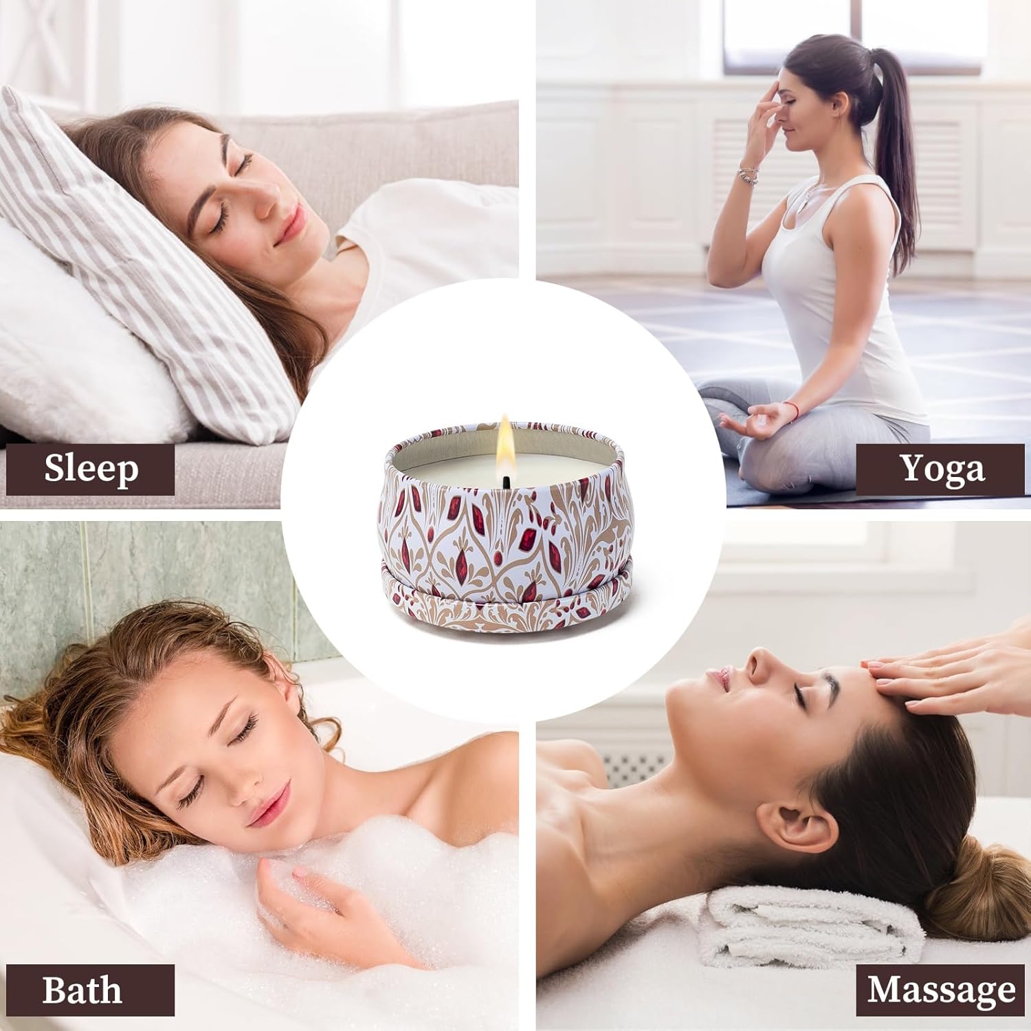 AGOL Aromatherapy Candles 2 Pack Natural Floral Cherry Vanilla Set