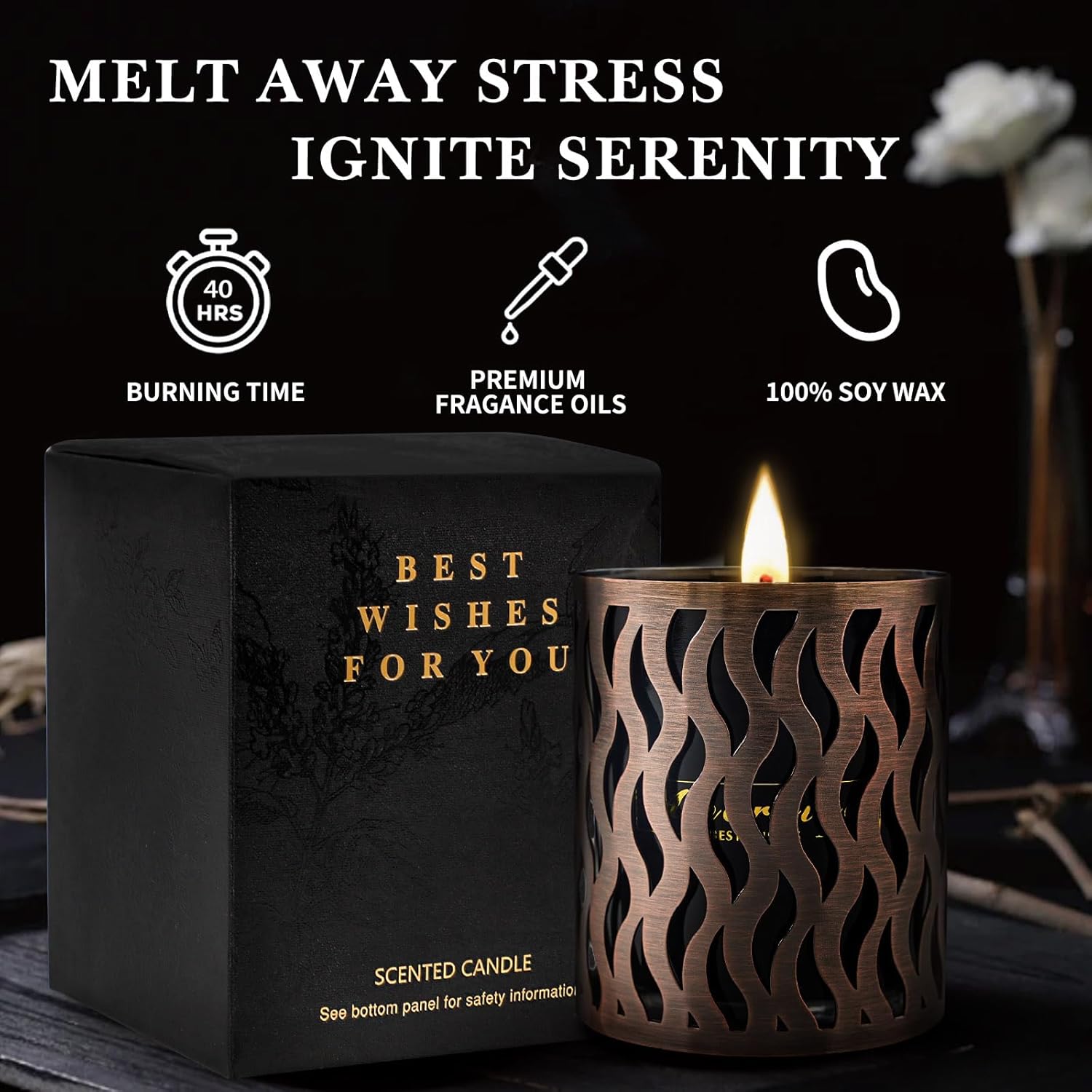 6 Pack Scented Candles Set for Men with Gift Box