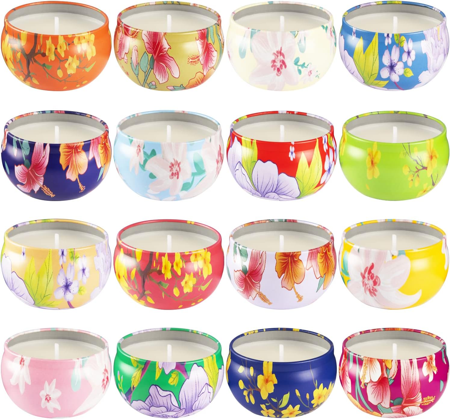 16 Pack 25oz Ladies Scented Candle Flower Set