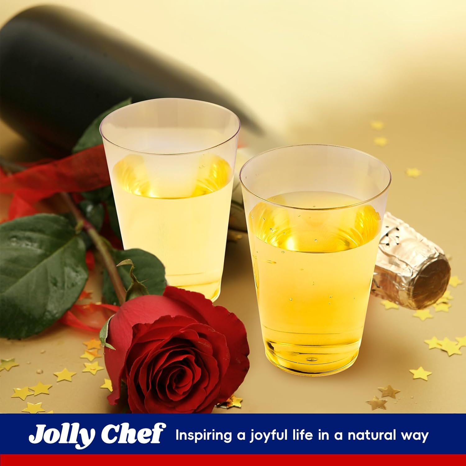 JOLLY CHEF 10 Oz Clear Disposable Cups 50 Pack