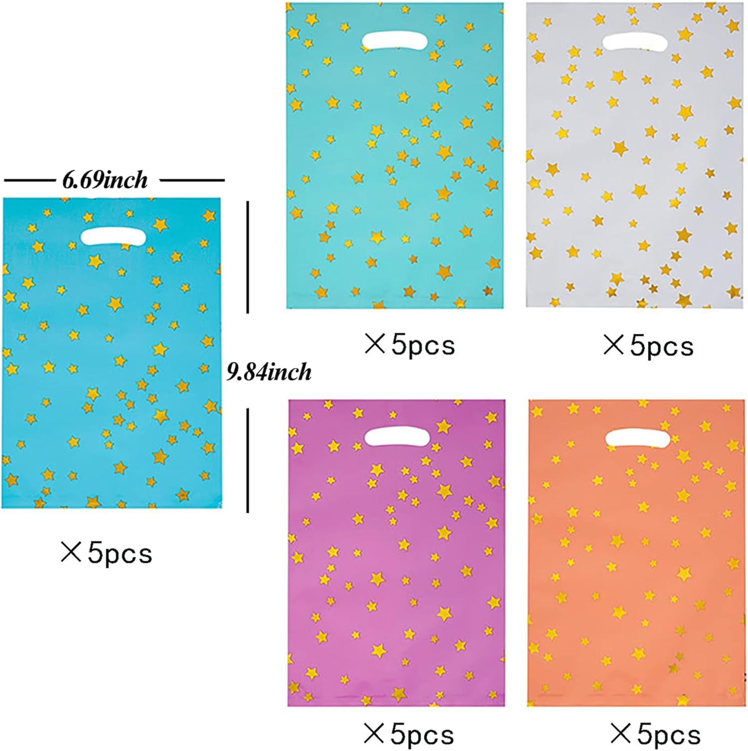 25pcs Star Pattern Gift Bags for Kids Birthday Party