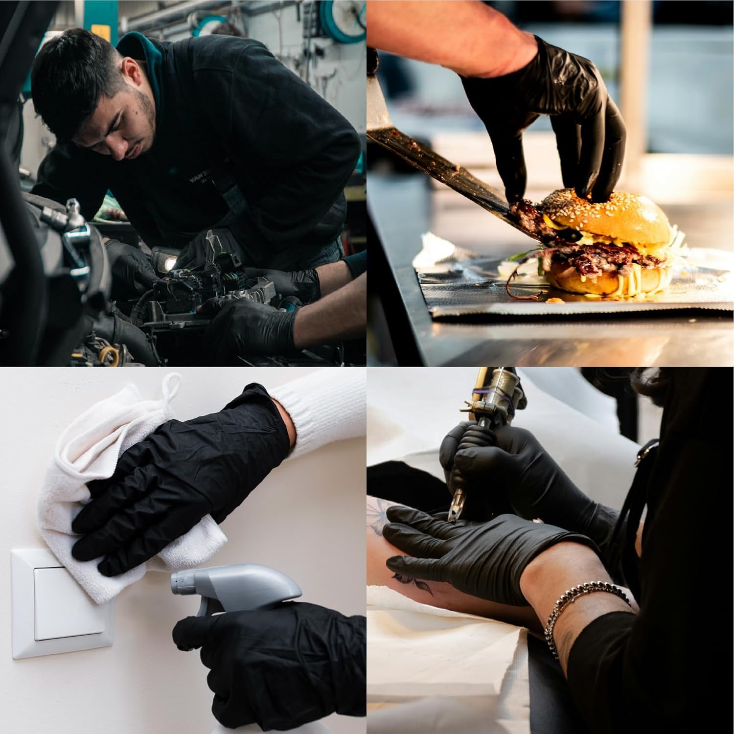 Humboldts Secret Black Nitrile Gloves Disposable Latex Free Powder Free