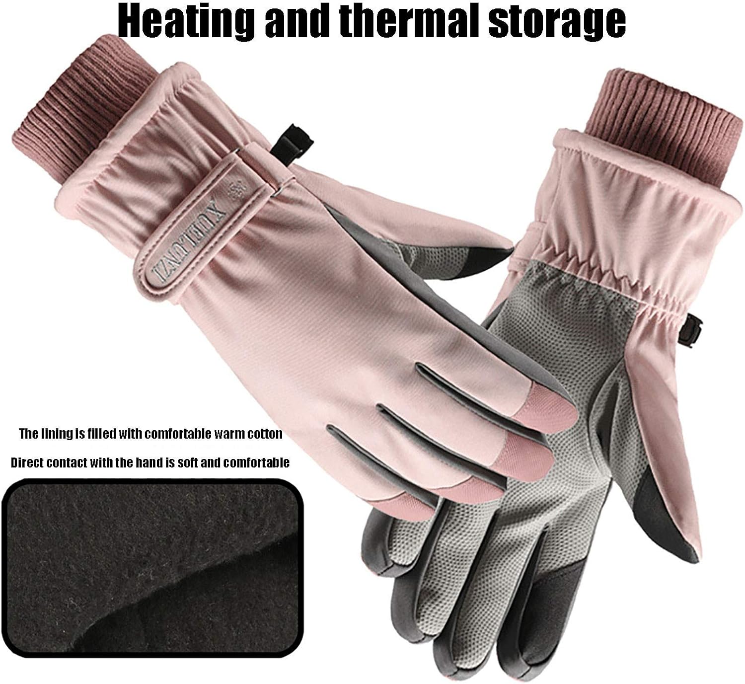 Mens Winter Windproof Touchscreen Velvet Gloves for Cold Weather