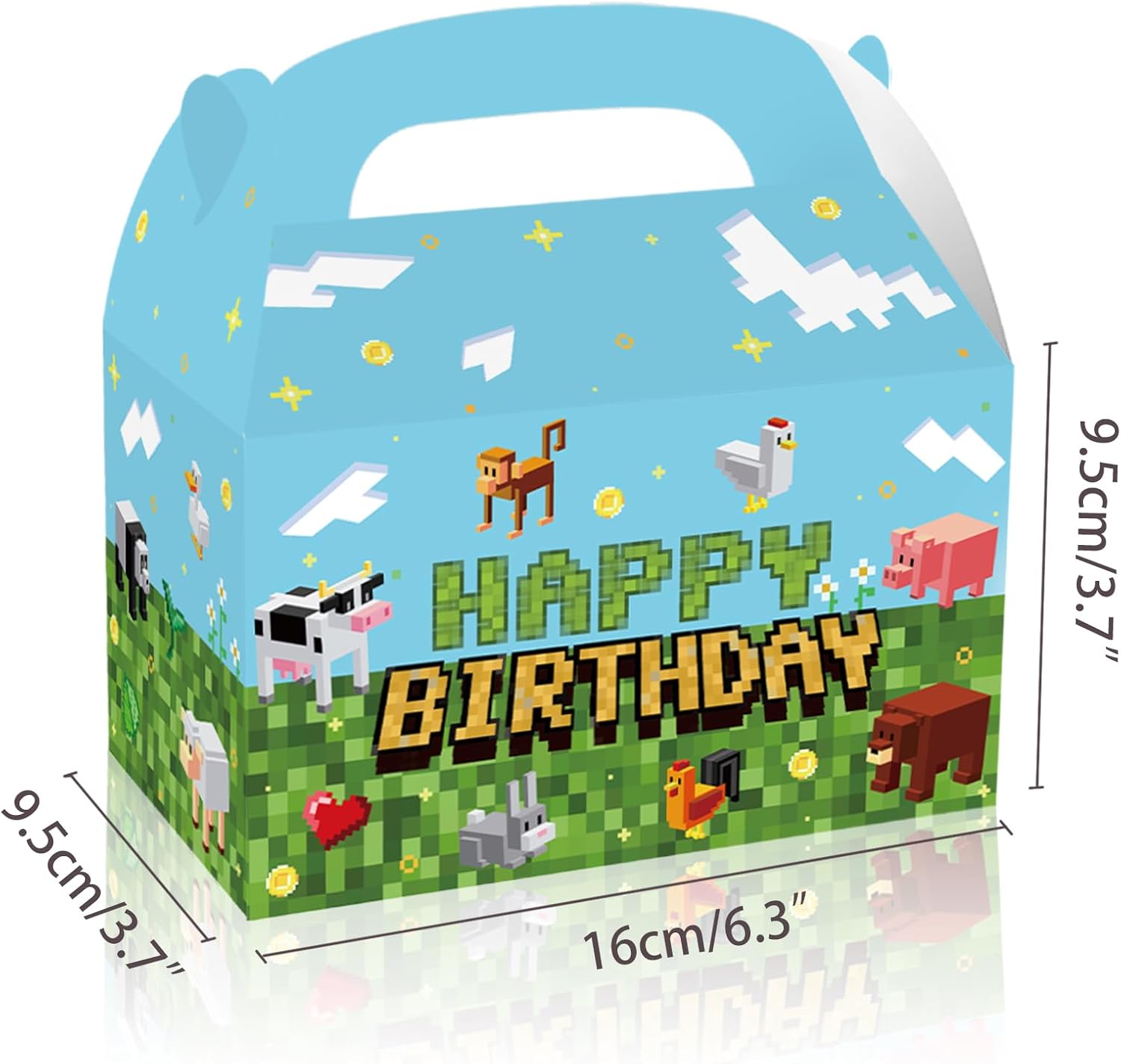 16 Piece Pixel Style Goodie Boxes for Birthday Parties