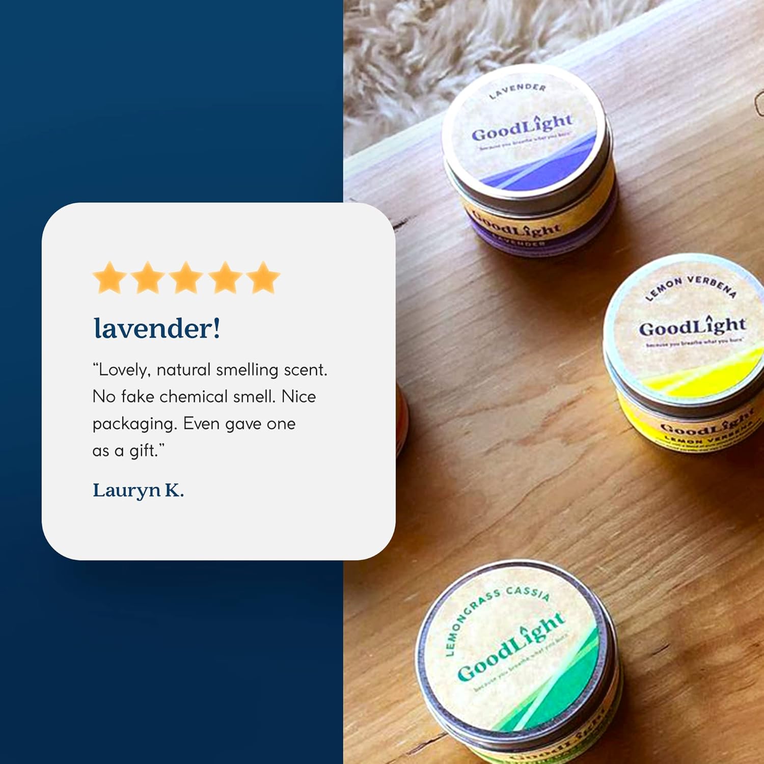 GoodLight Lavender Scented Candle 6oz Travel Tin