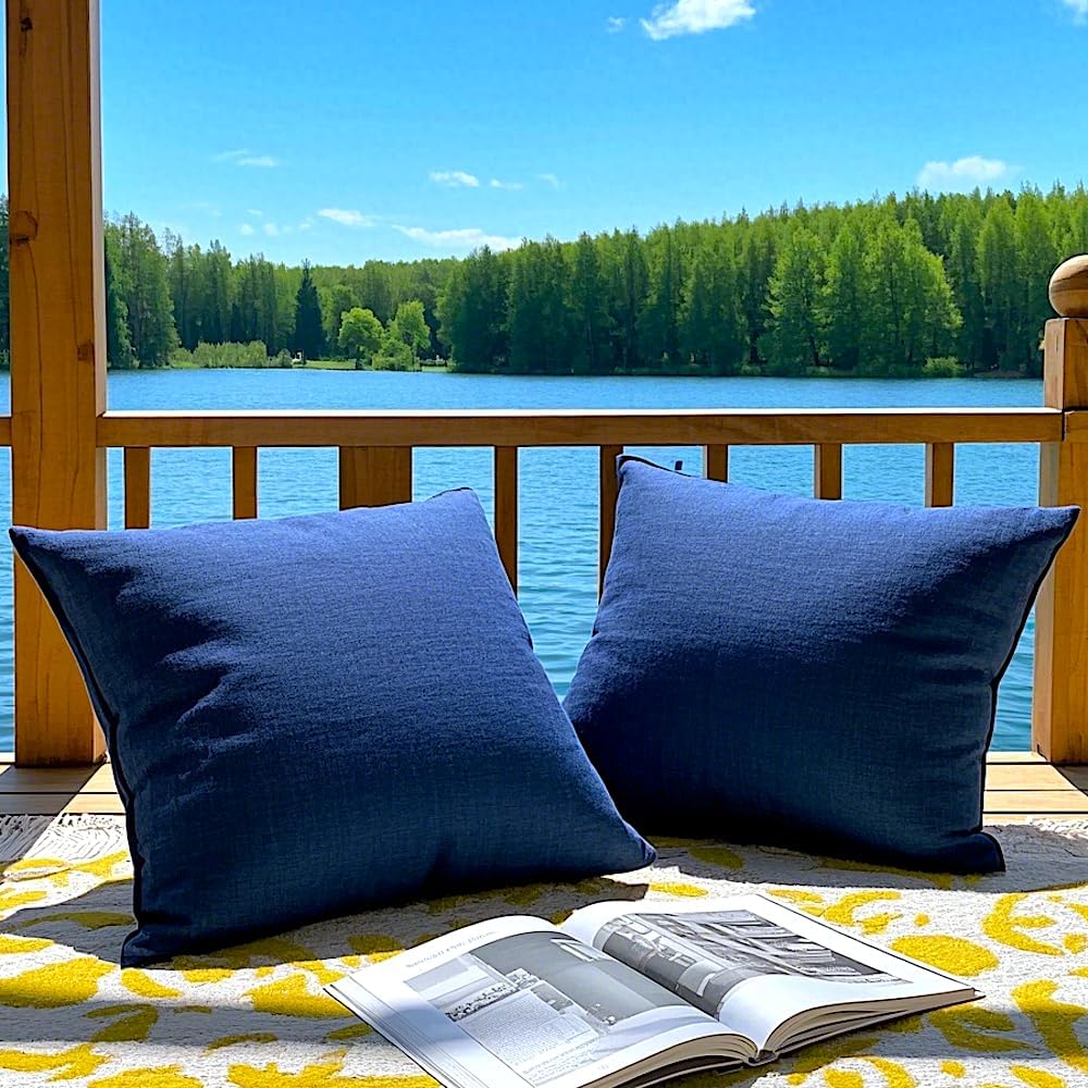 Waterproof Blue Pillow Covers 18x18 for Patio Decor