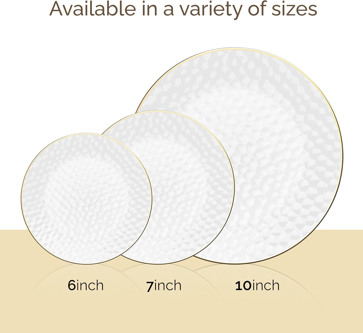 R-kay 100 Pack Clear Plastic Plates with Gold Rim