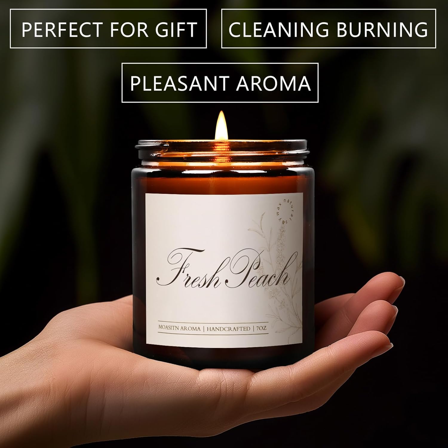 MOASITN Fresh Peach Aromatherapy Candle 7oz