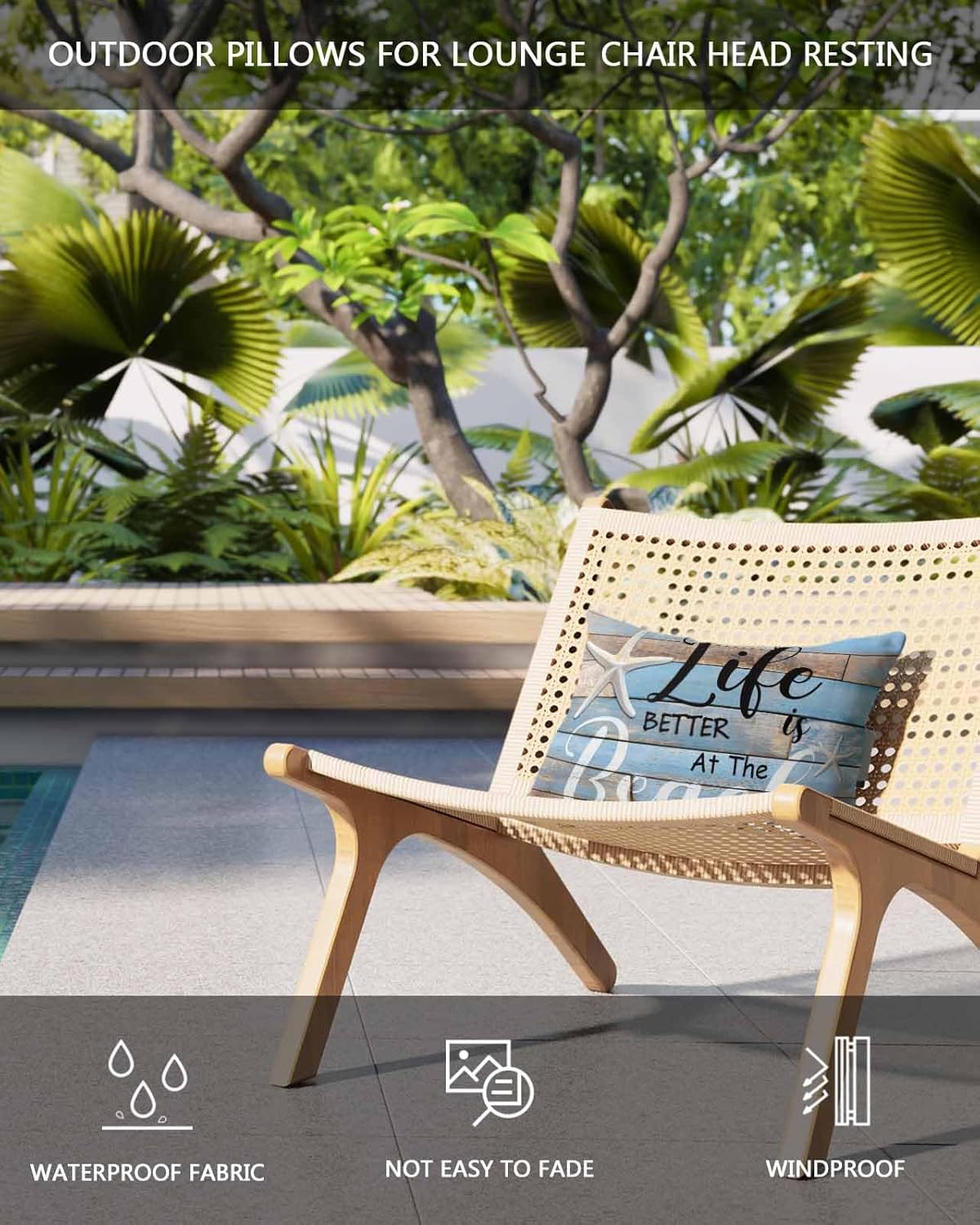 Beach Life Starfish Head Pillow for Recliner and Lawn Chair