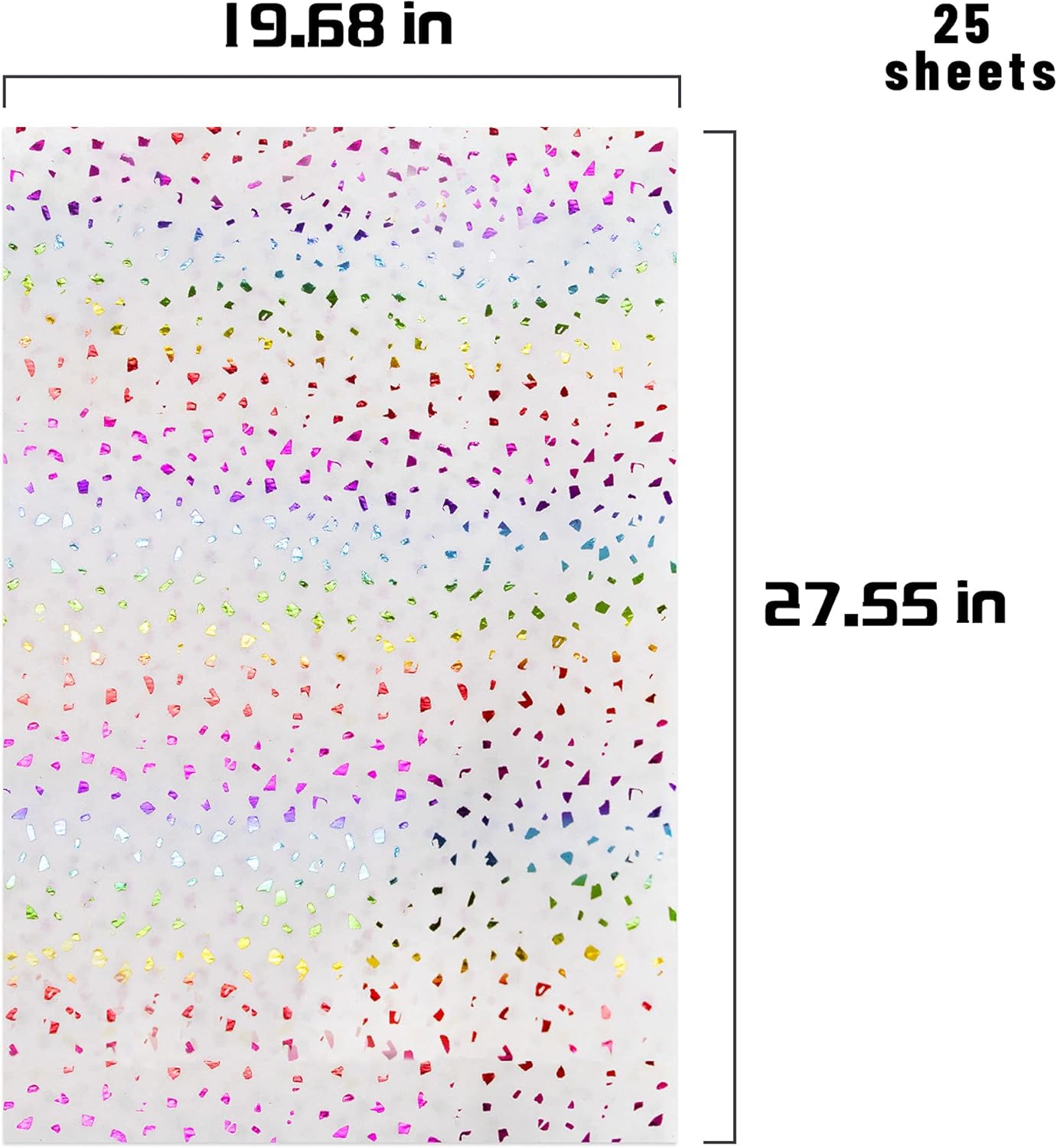 MR FIVE 25 Sheets Rainbow Glitter Tissue Paper for Gift Wrapping