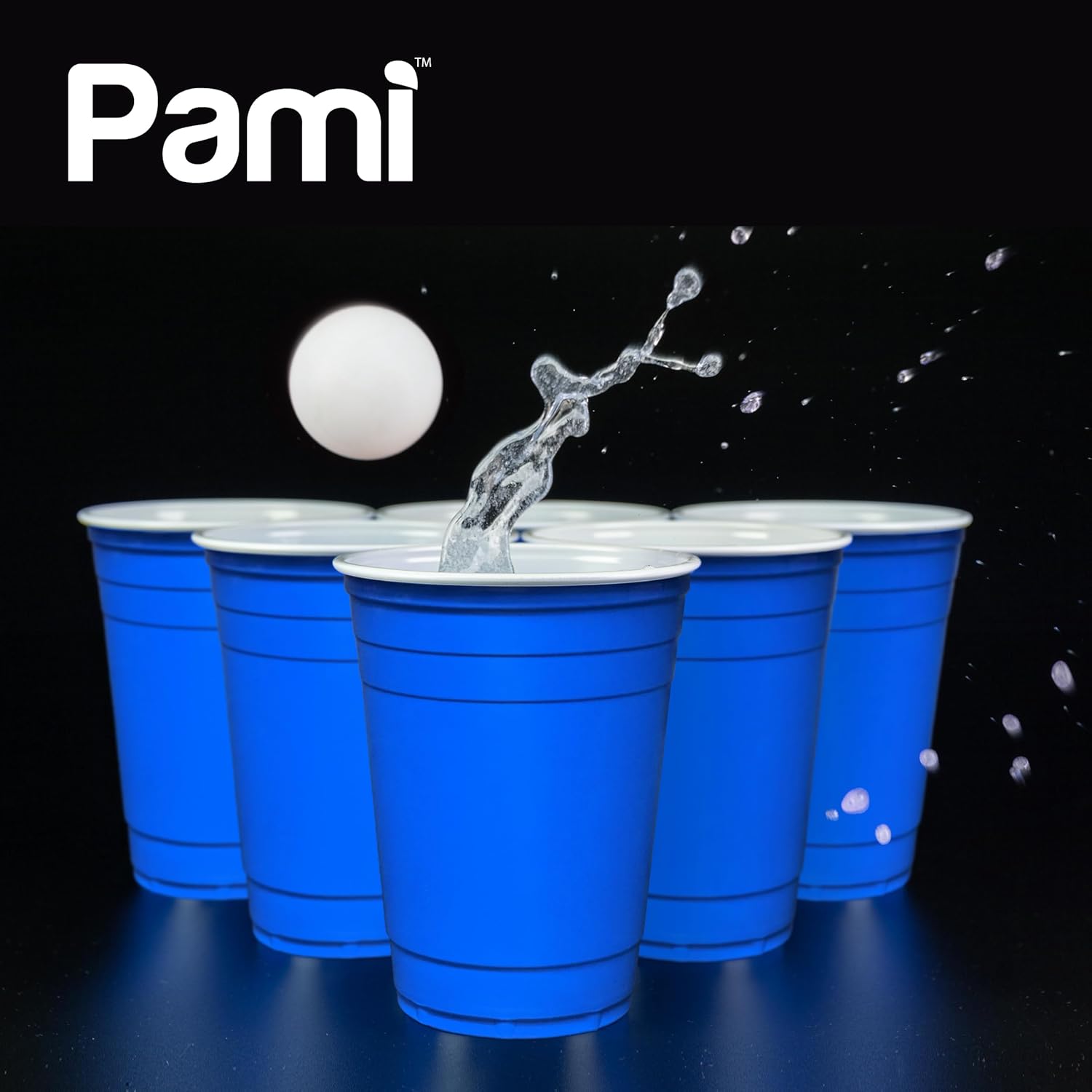 PAMI Blue Plastic Party Cups 30 Pack 16oz