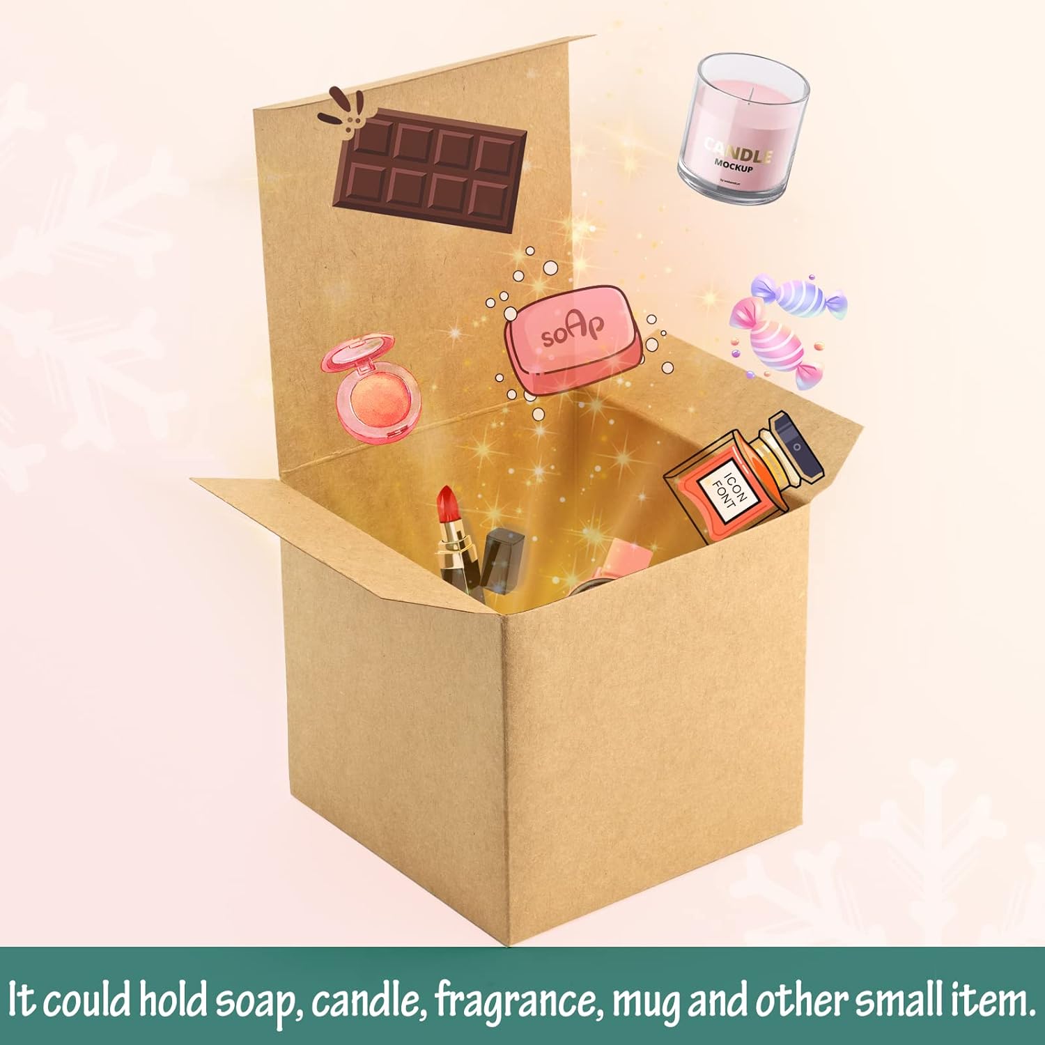 ValBox 3x3x3 Brown Gift Boxes 50pcs