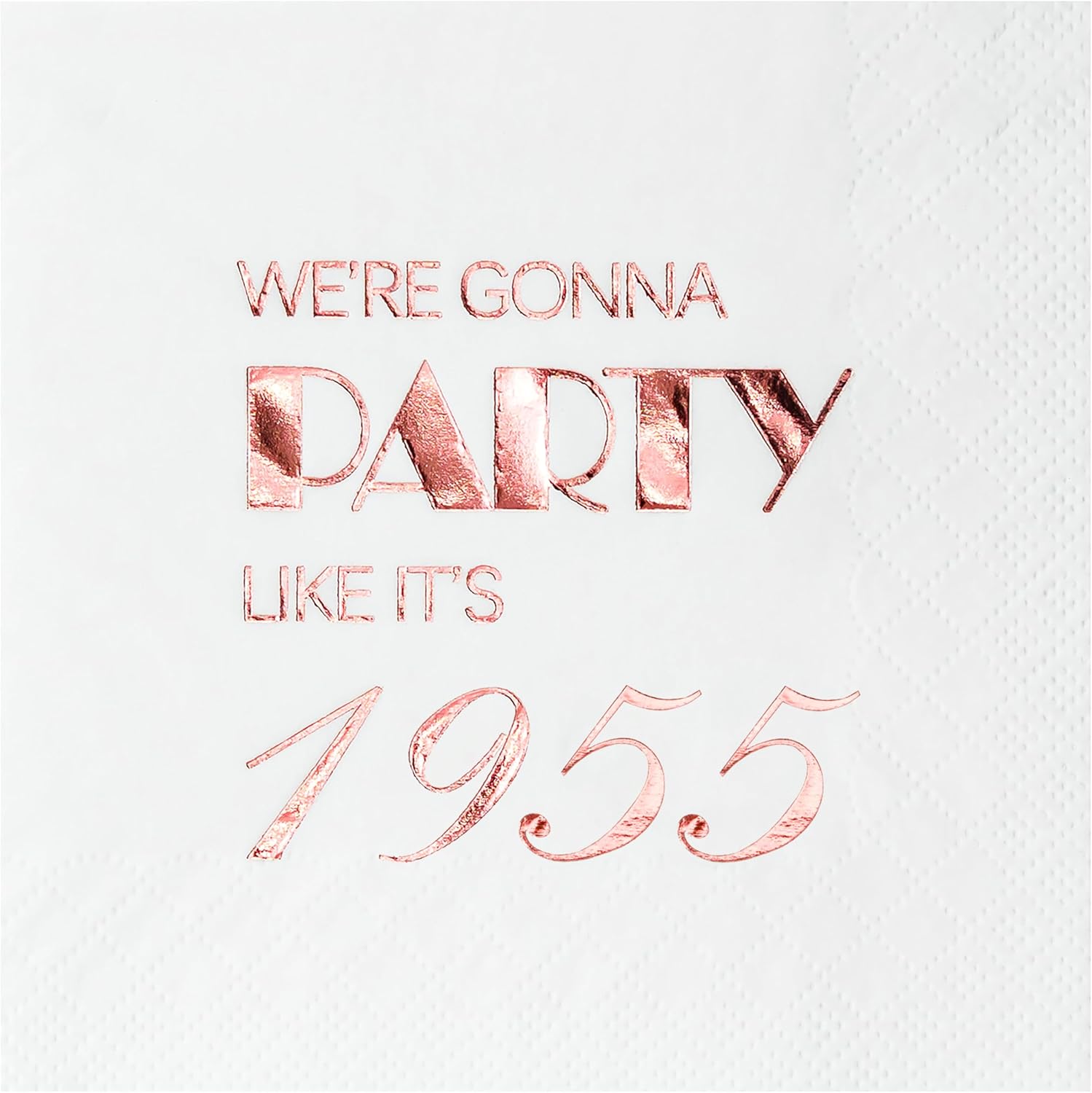 Crisky 70th Birthday Rose Gold Cocktail Napkins 50 Pcs 3-Ply