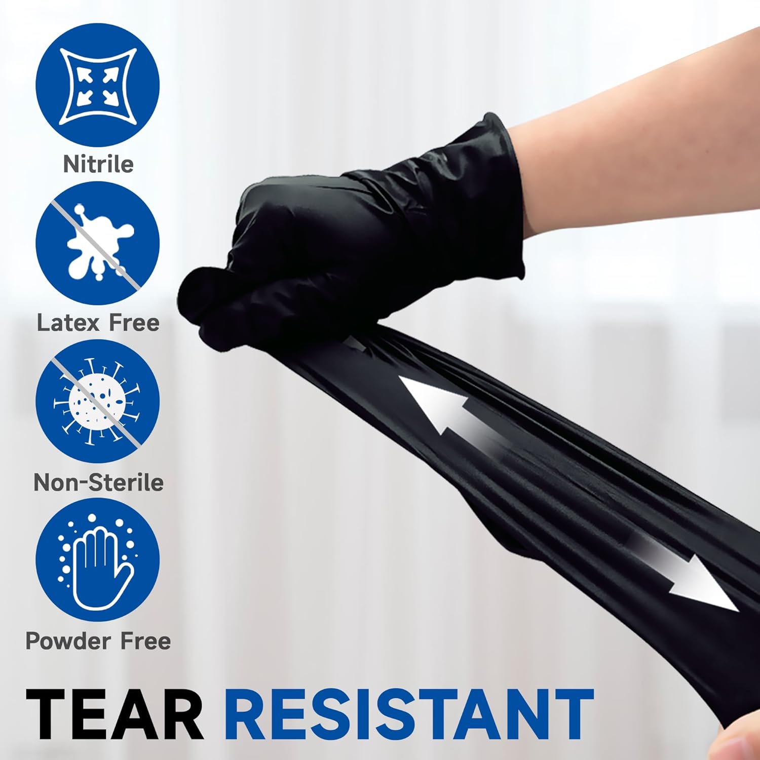 Black Nitrile Disposable Gloves 5 Mil 1000 Count
