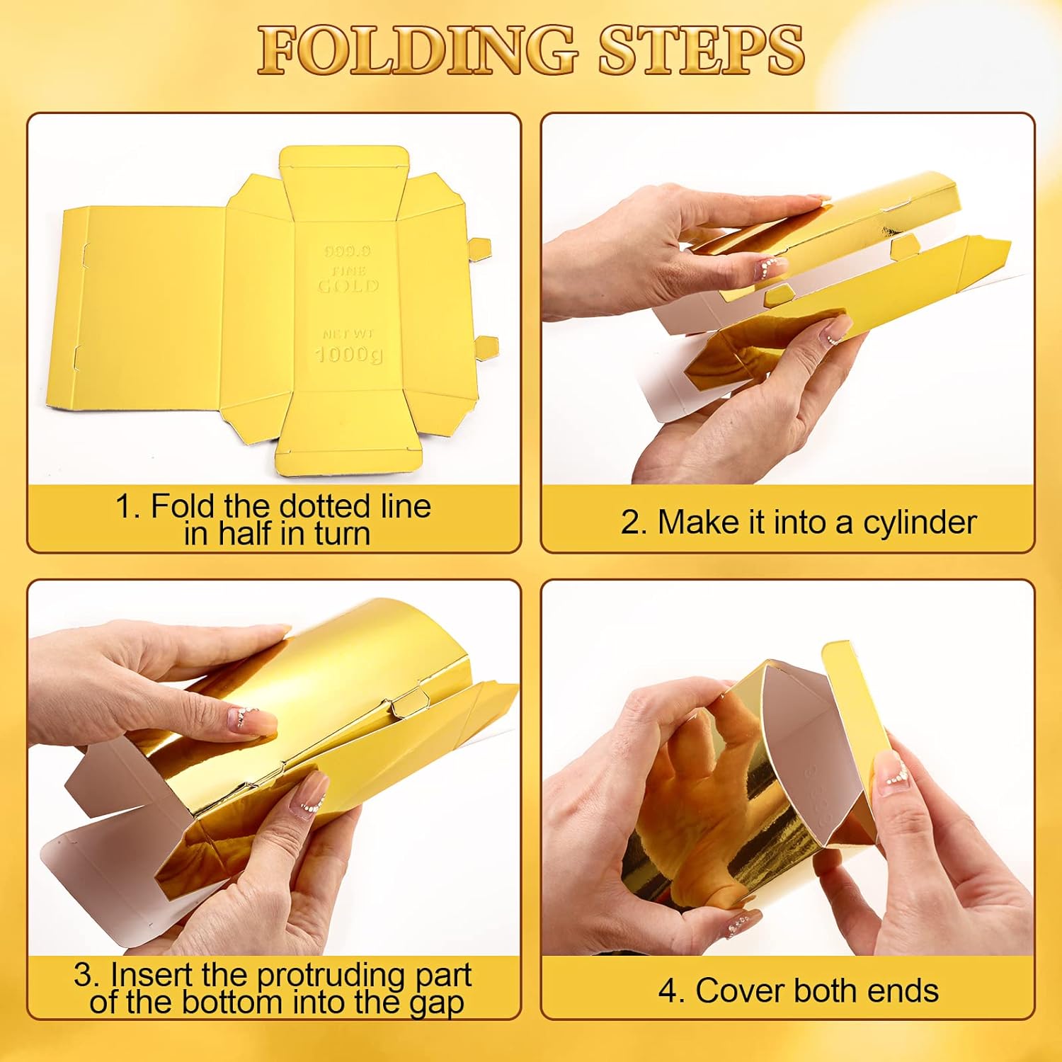 Honoson Gold Bar Party Favor Boxes 24 Pcs