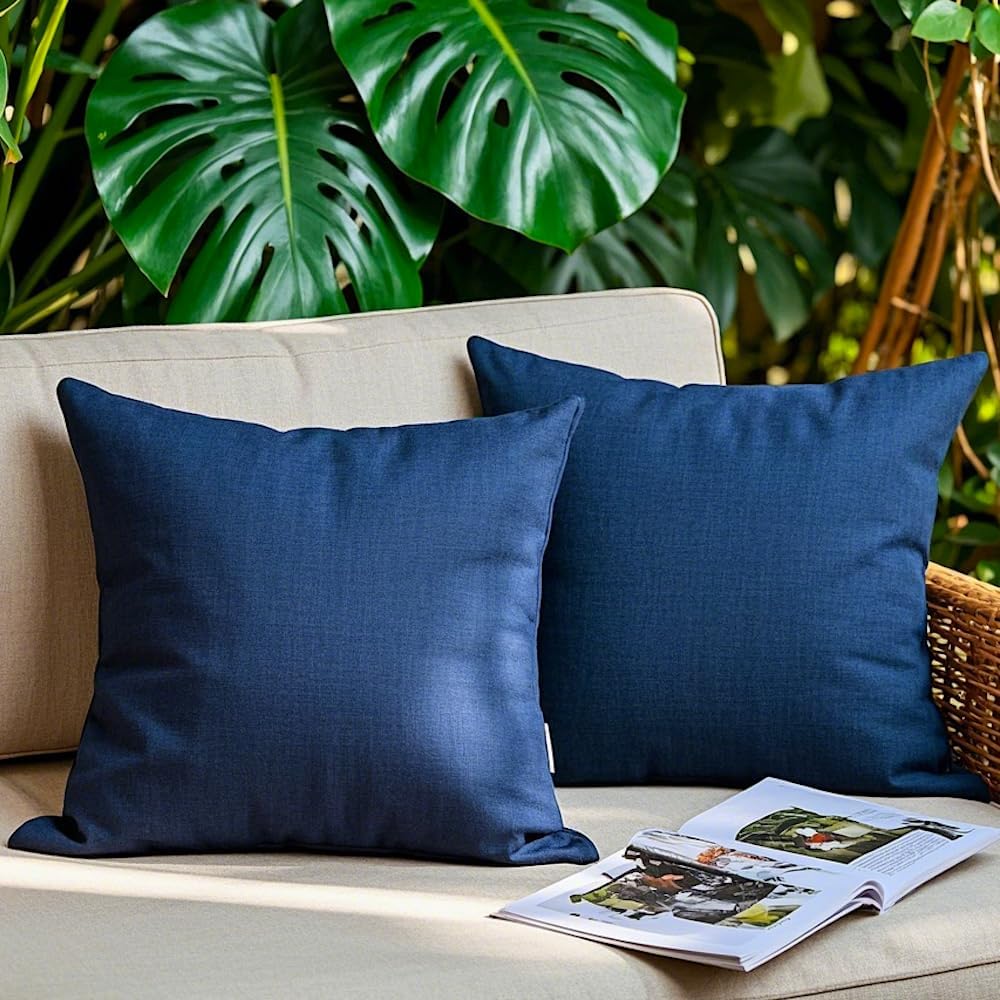 Waterproof Blue Pillow Covers 18x18 for Patio Decor