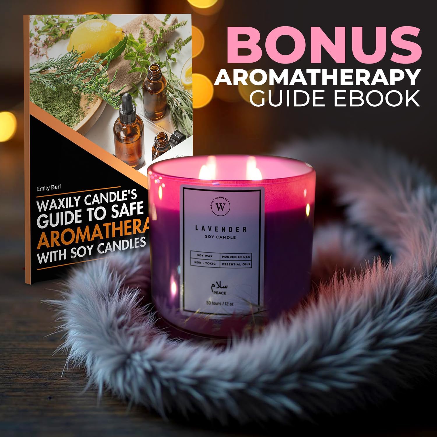Waxily Lavender Soy Candle - 12oz Clean Burn