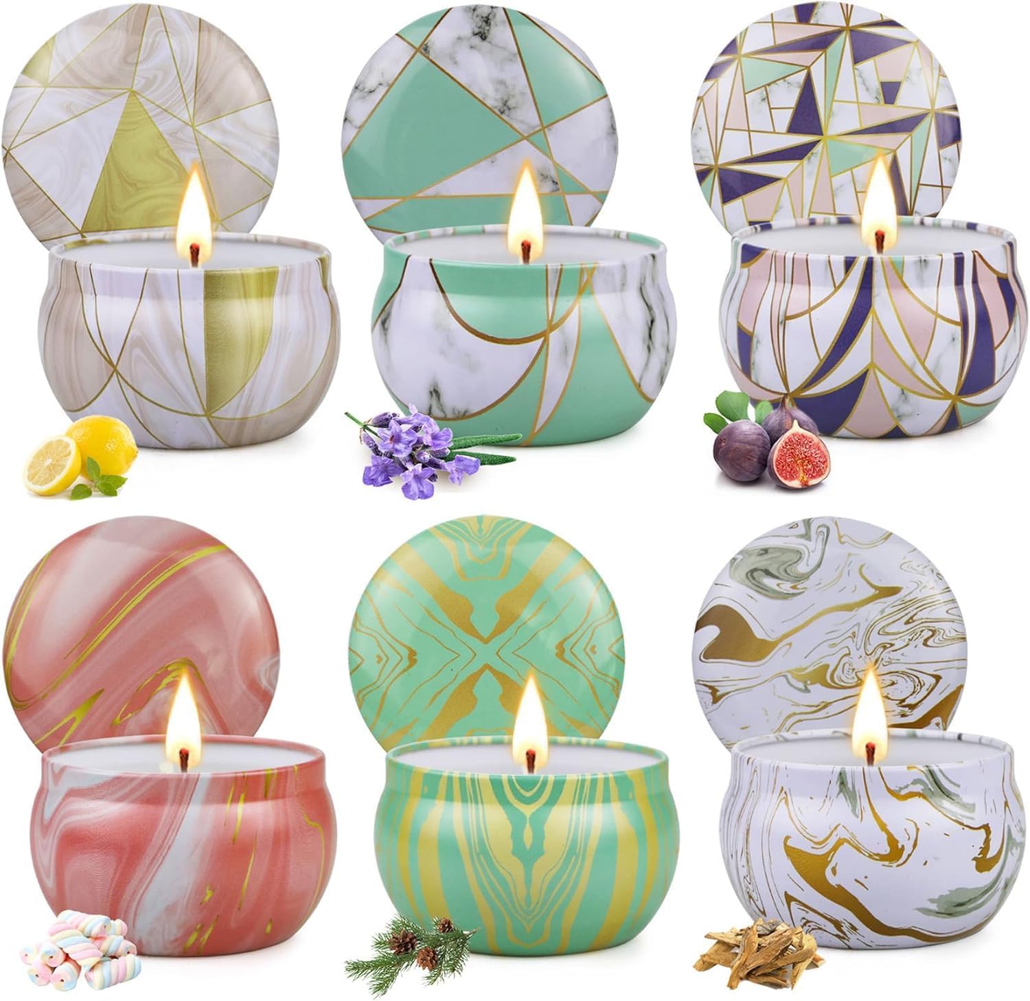 6 Pack Scented Candles Gift Set for Home Aromatherapy
