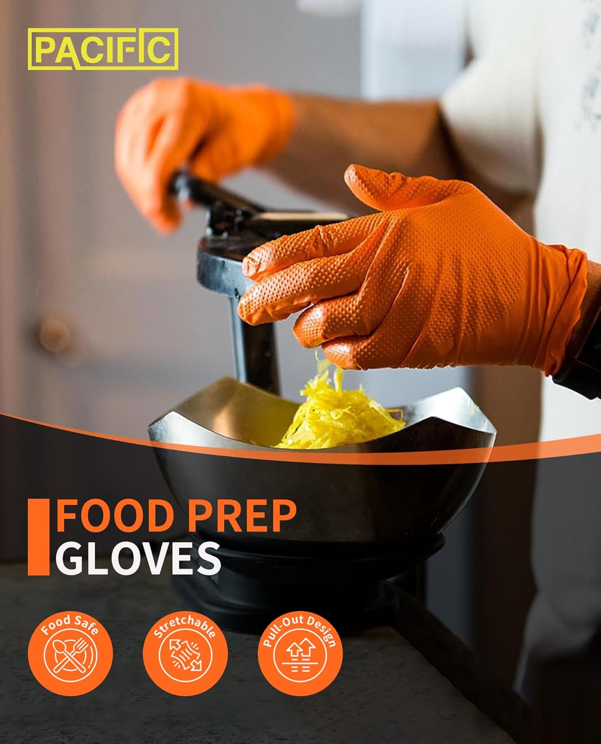 PACIFIC PPE Strength Nitrile Gloves 8 Mil Diamond Texture