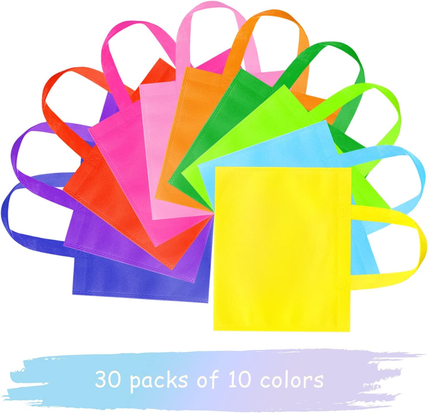 30 Pack Non Woven Party Bags with Handles for Kids