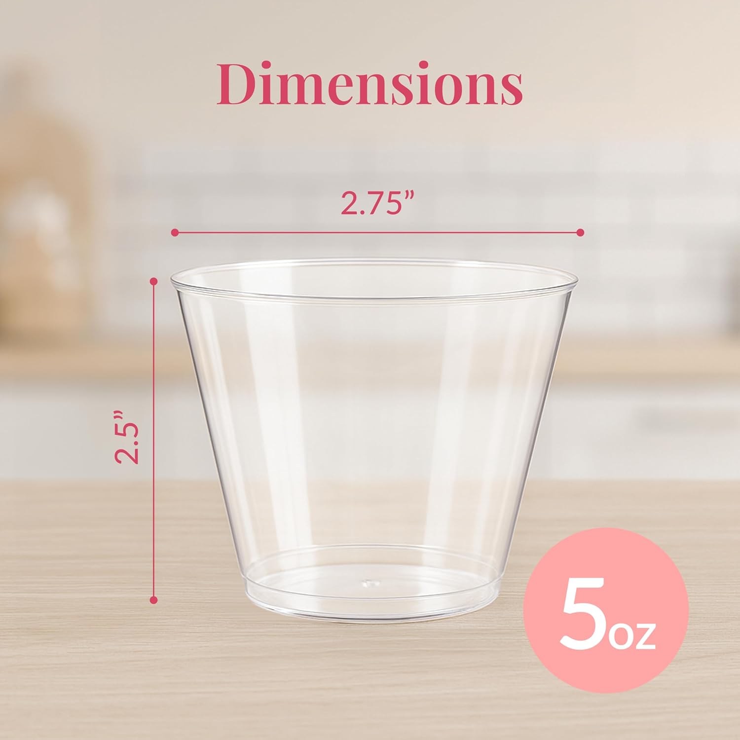 Small Clear Plastic Cups 5 oz 200 Pack Disposable