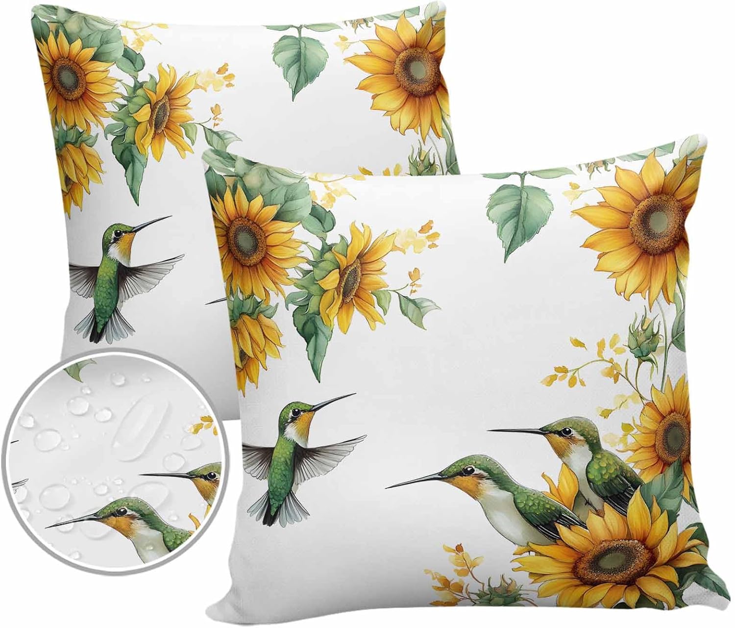 Yukro Waterproof Pillow Covers Pack of 2 18x18 Inch