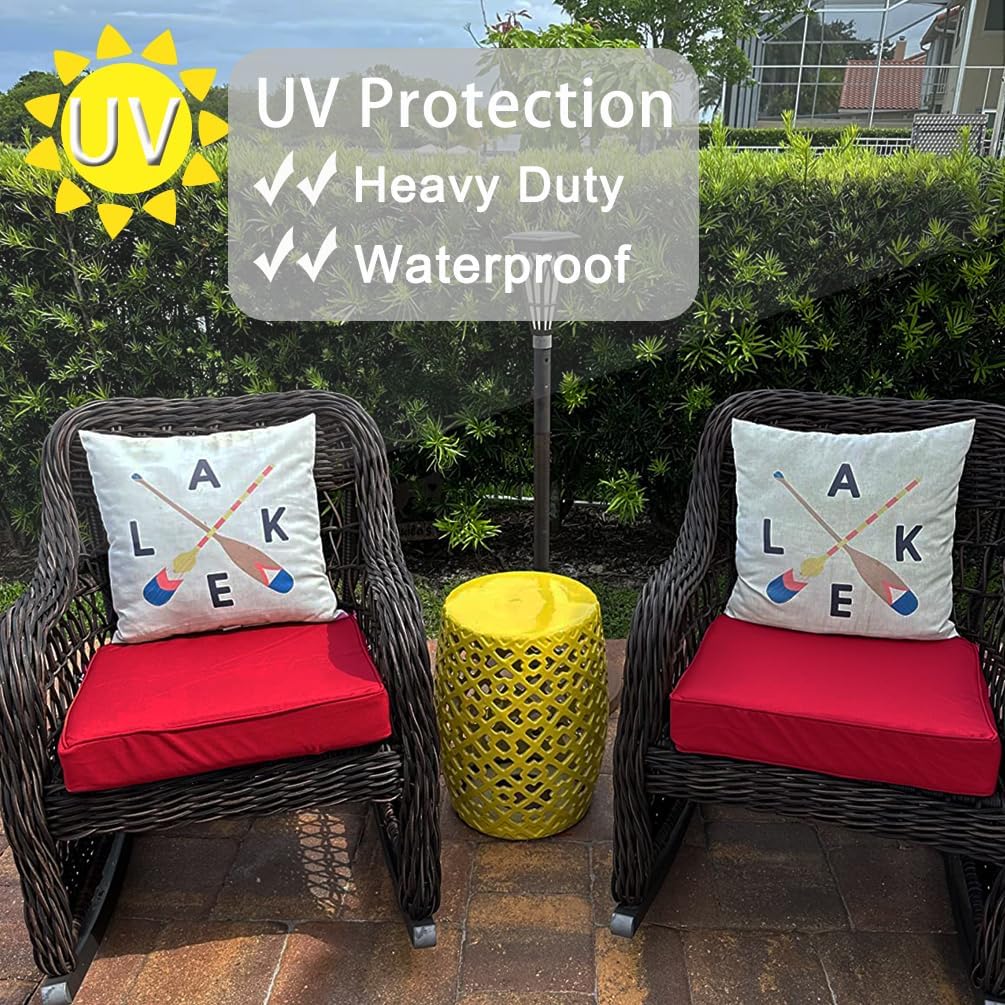 Oslimea 4Pack 24x24x4 Inch Outdoor Cushion Covers Red