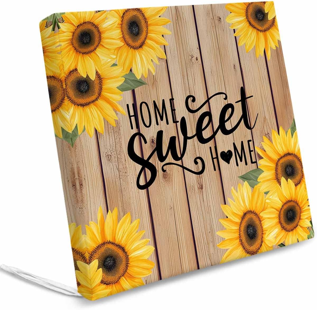 Shine-Home Sunflower 4 Pack Waterproof Chair Cushion Covers with Ties