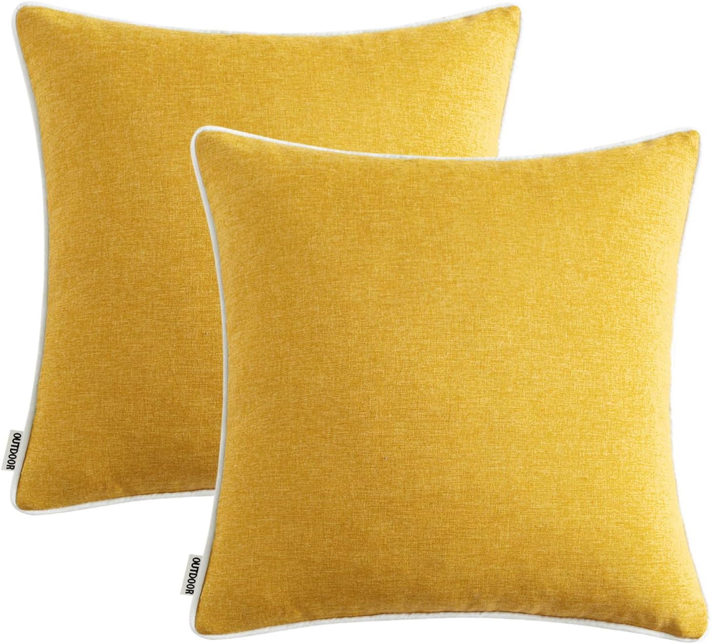 MIULEE Pack of 2 Waterproof Throw Pillow Covers Yellow