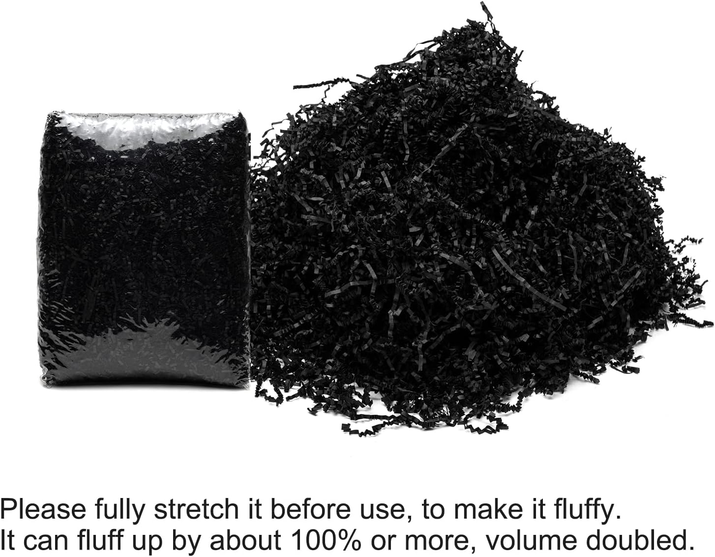 Mefleet 12 LB Black Crinkle Paper Shred for Gift Box Filler