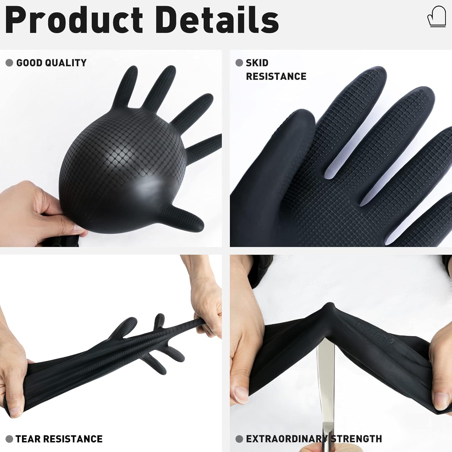 ThxToms Chemical Resistant Latex Gloves 5 Pairs