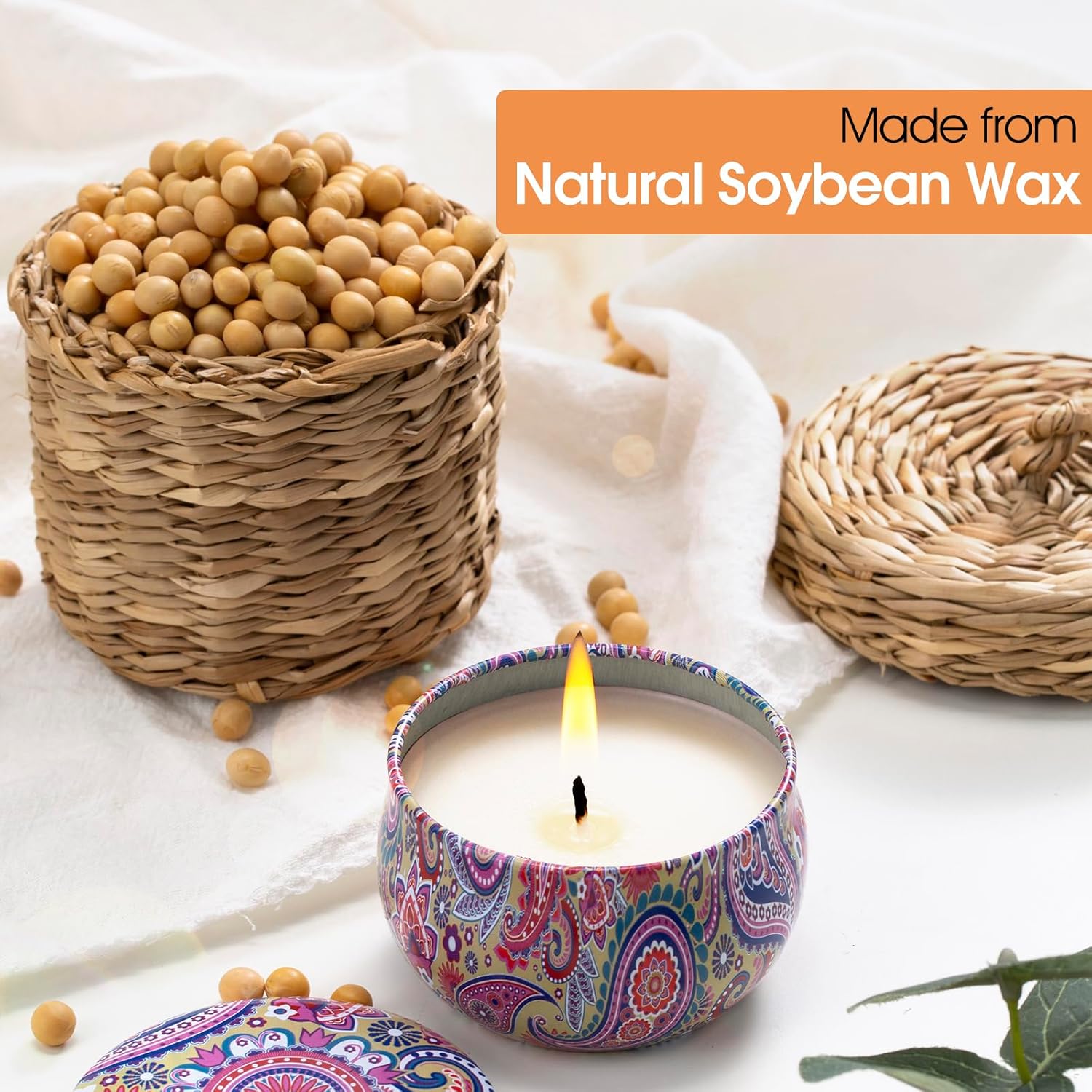 Hausware 3 Pack Scented Candles with Floral Scents