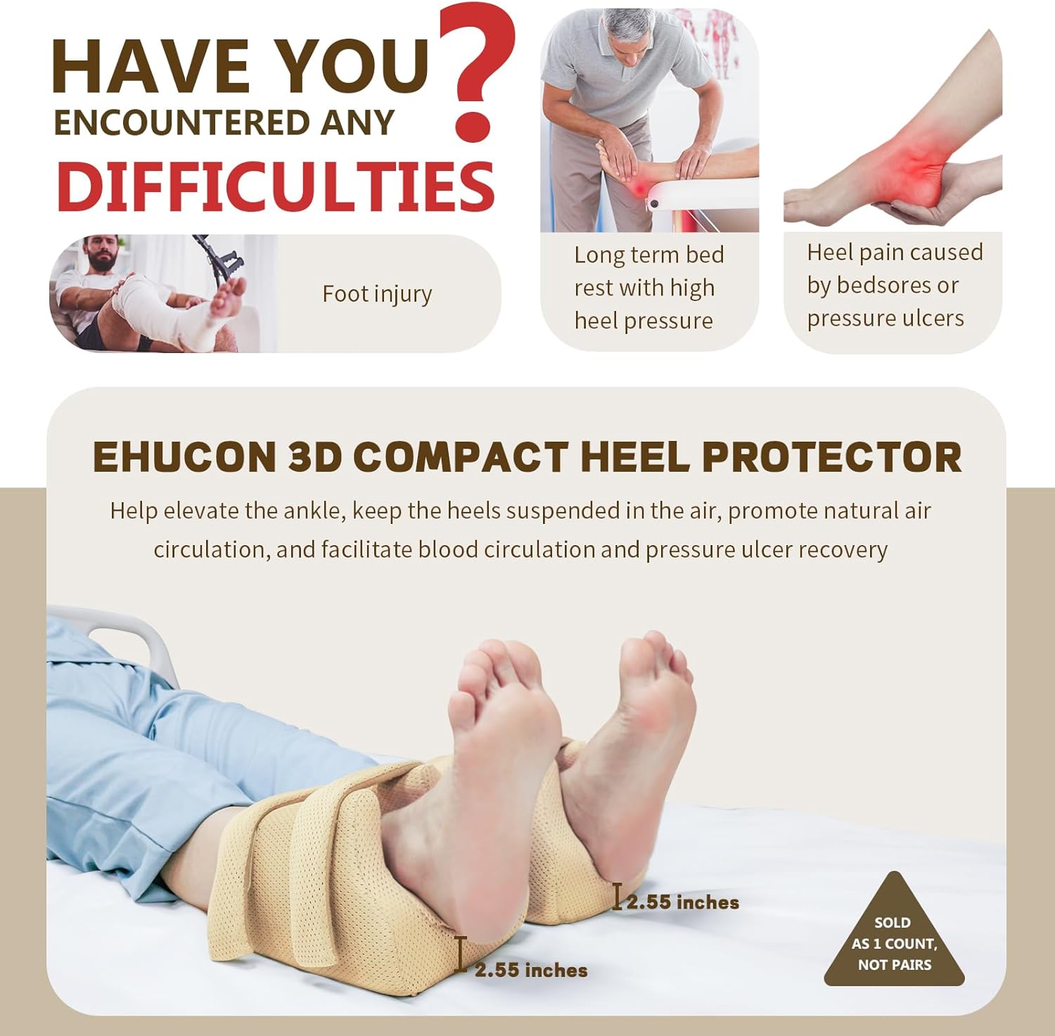 Ehucon 3D Heel Protectors for Pressure Sores