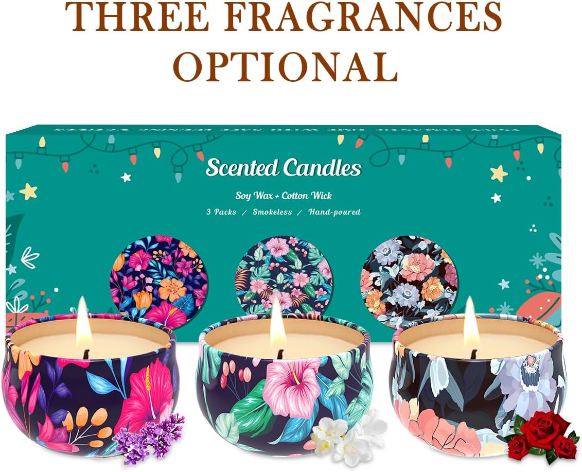 Scented Candles Gift Set 3 Pack Aromatherapy Candles