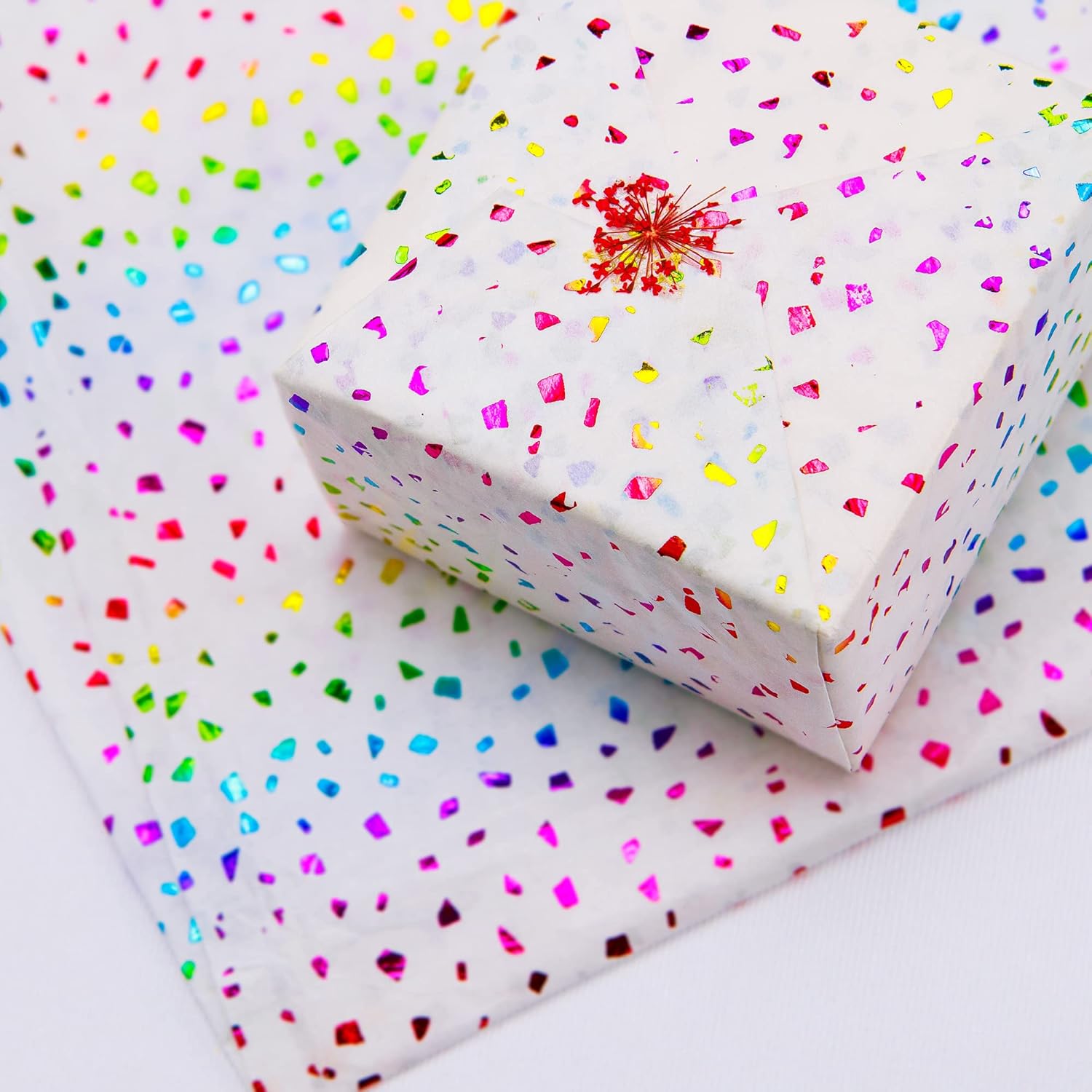 MR FIVE 10 Sheets 20x28 Rainbow Glitter Tissue Paper for Gift Wrapping