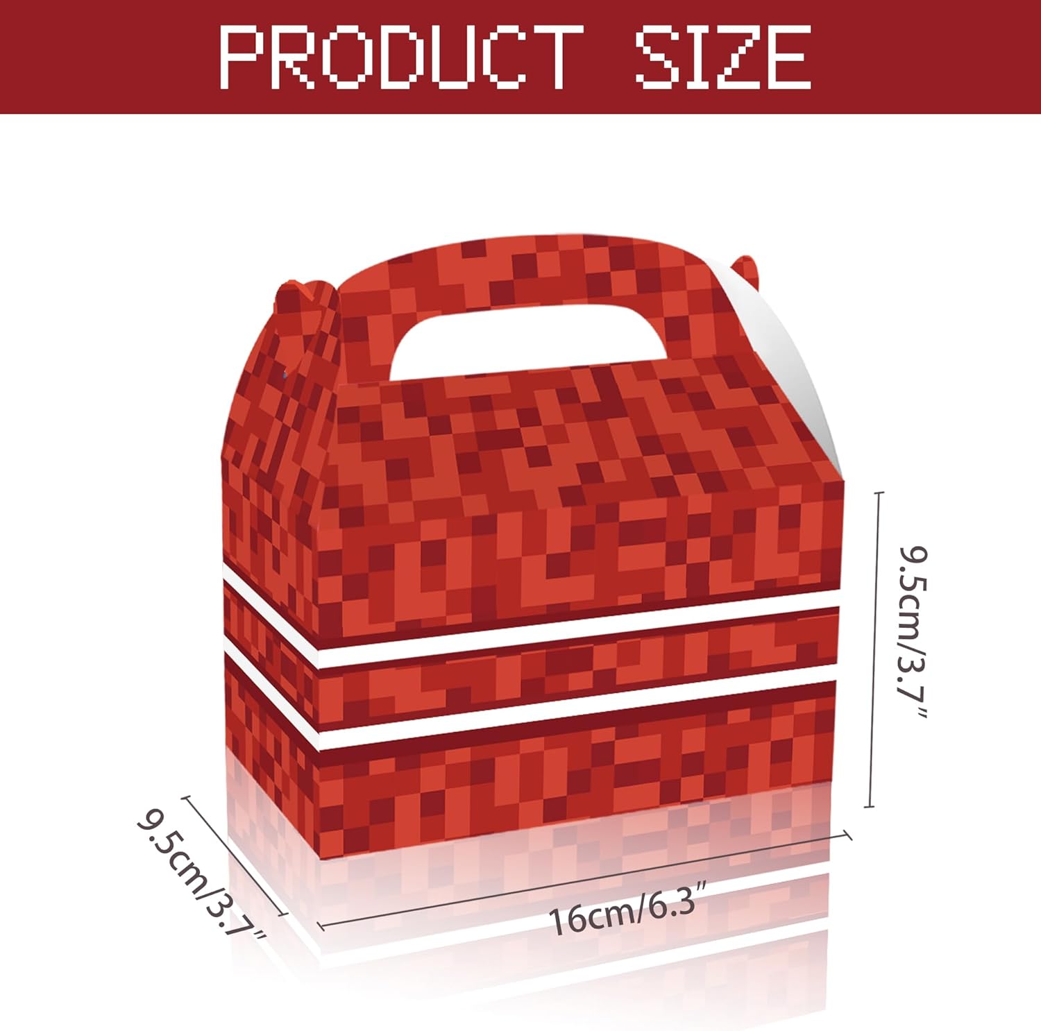 16 Pcs Pixel Theme Gift Box Bags for Birthday Parties