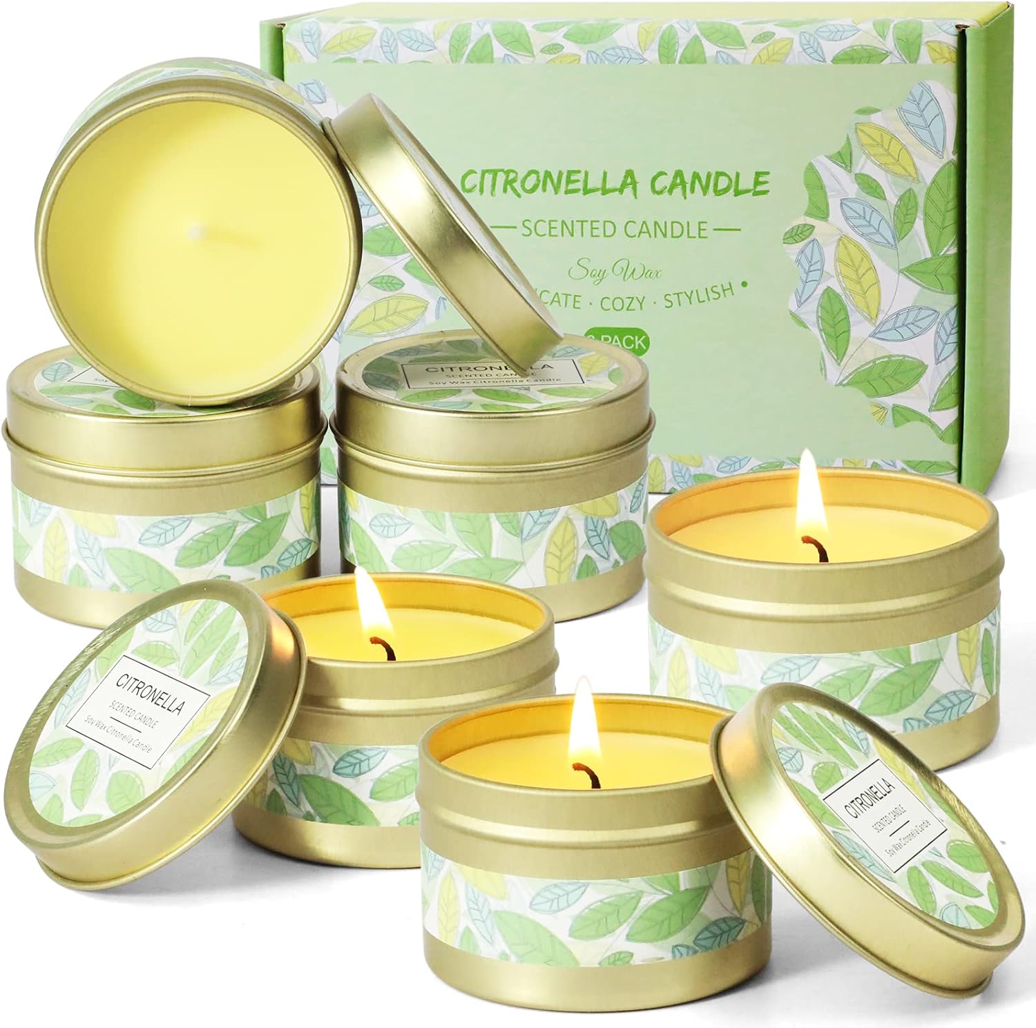 SCENTORINI Citronella Candles Outdoor Gift Set 6 Pack