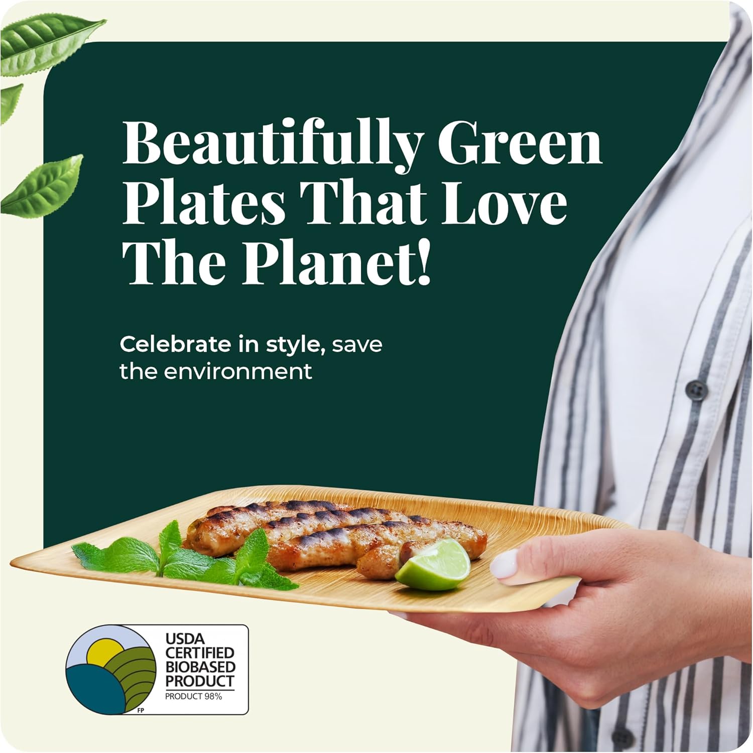 Koala Love Bamboo Paper Plates 10 Inch 7 Inch Eco Compostable