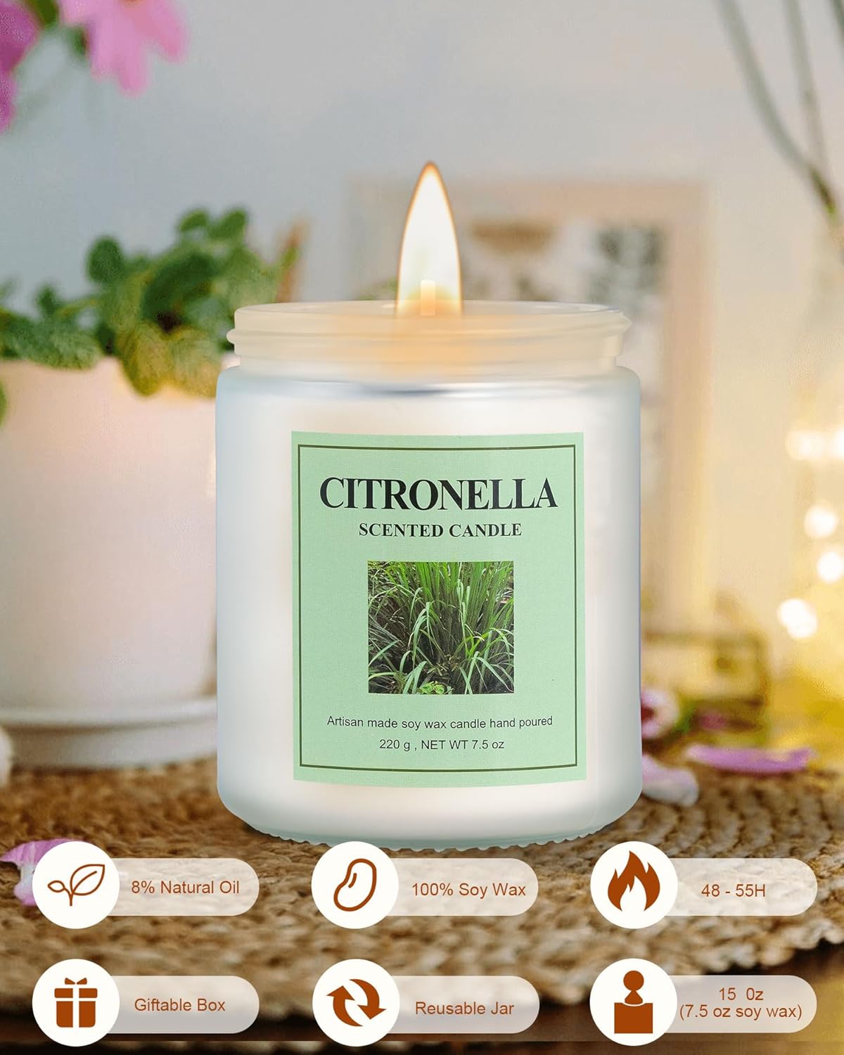 Lavender Sage Citronella Aromatherapy Candle Set 4 Pack