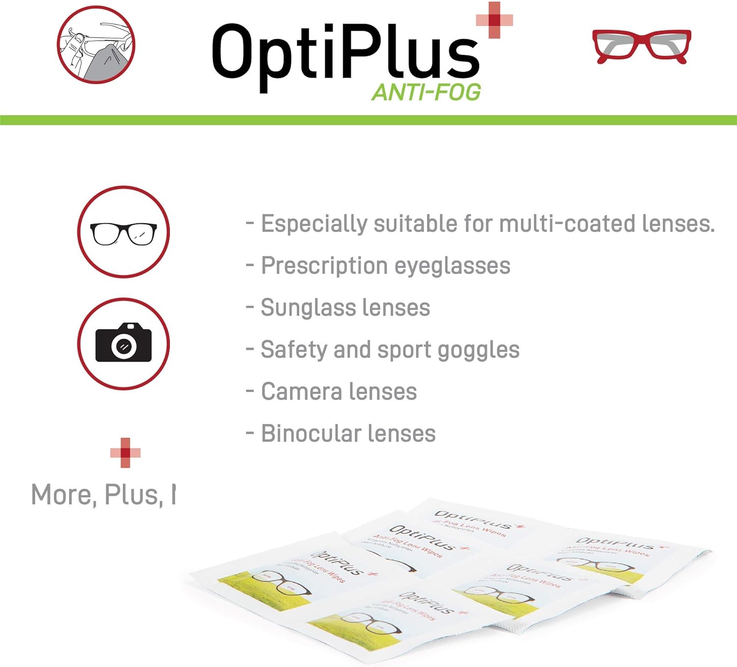 OptiPlus Anti-Fog Lens Wipes - Quick Dry Scratch Free