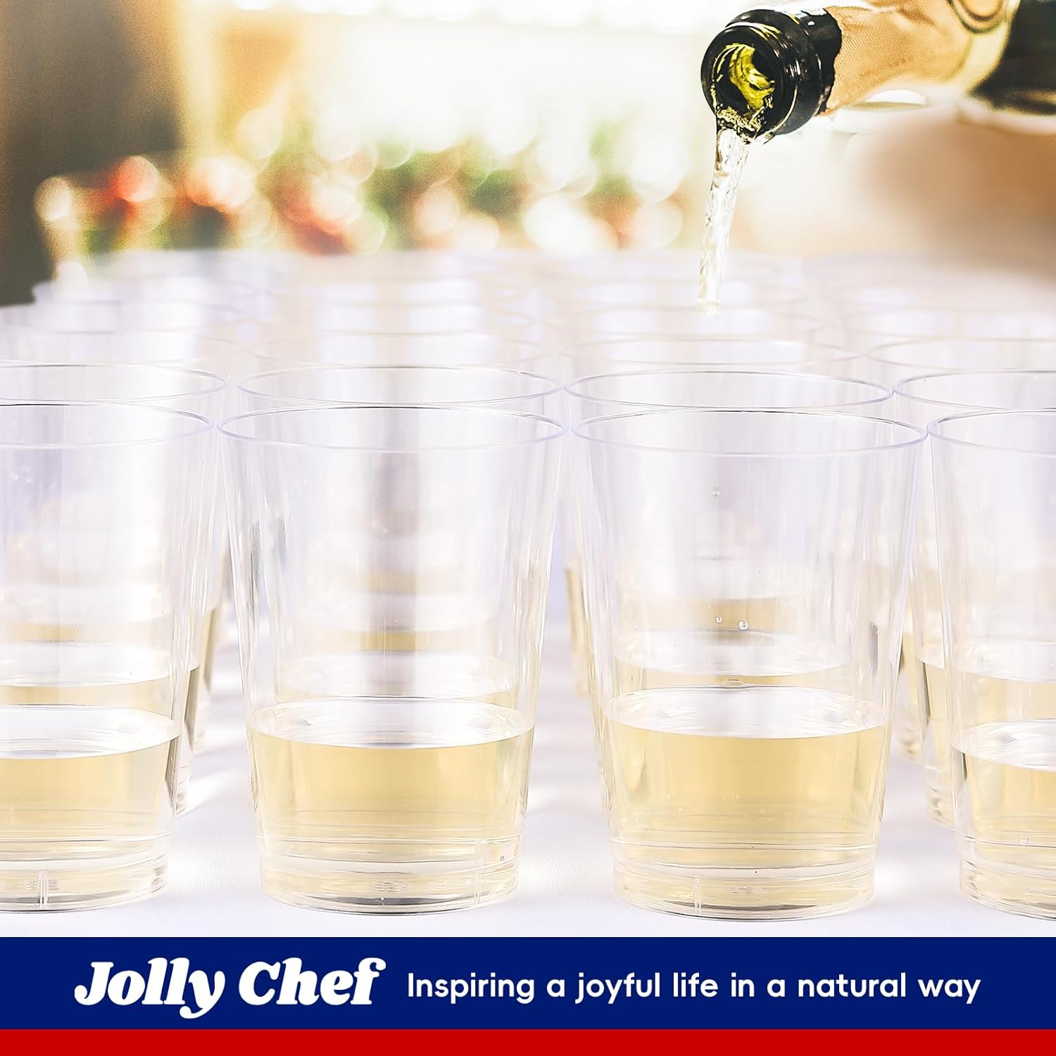 JOLLY CHEF 12 oz Clear Plastic Cups 100 Pack