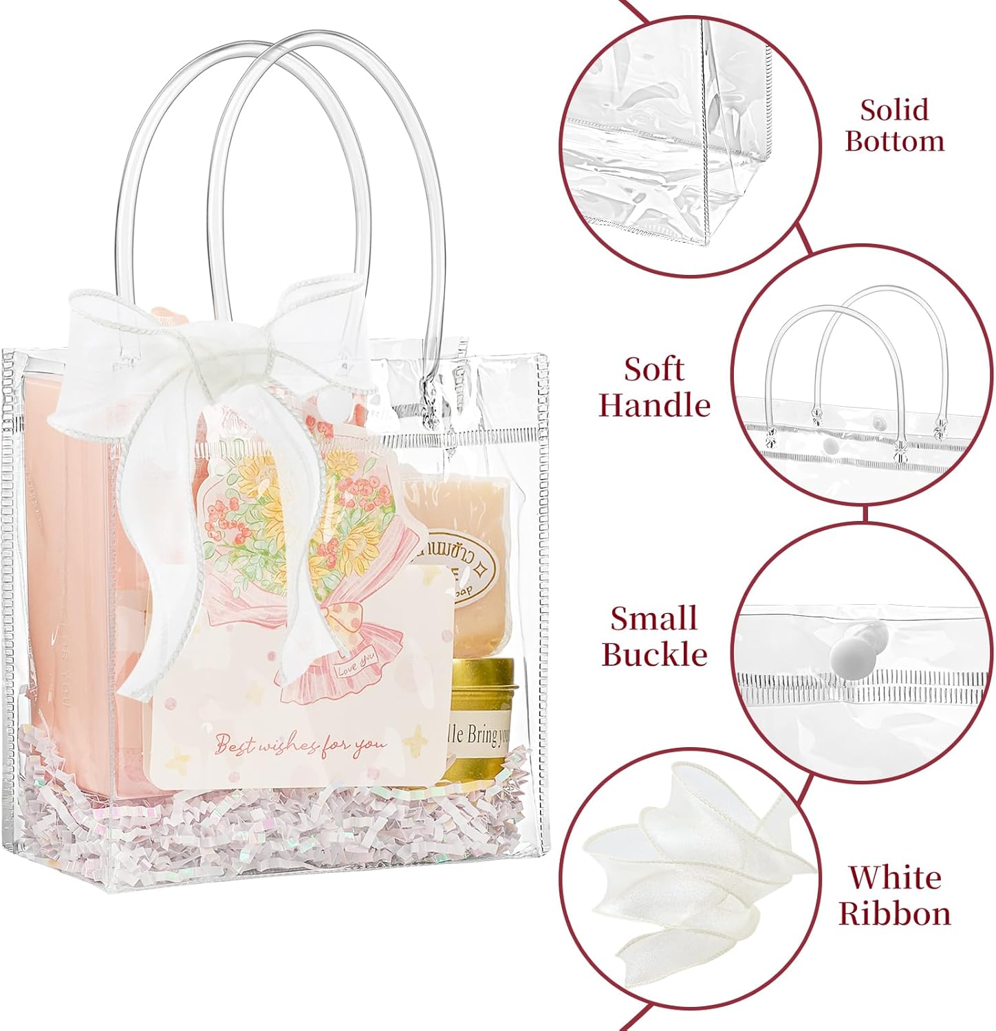 Jutieuo 16 Pack Clear Gift Bags with Handles