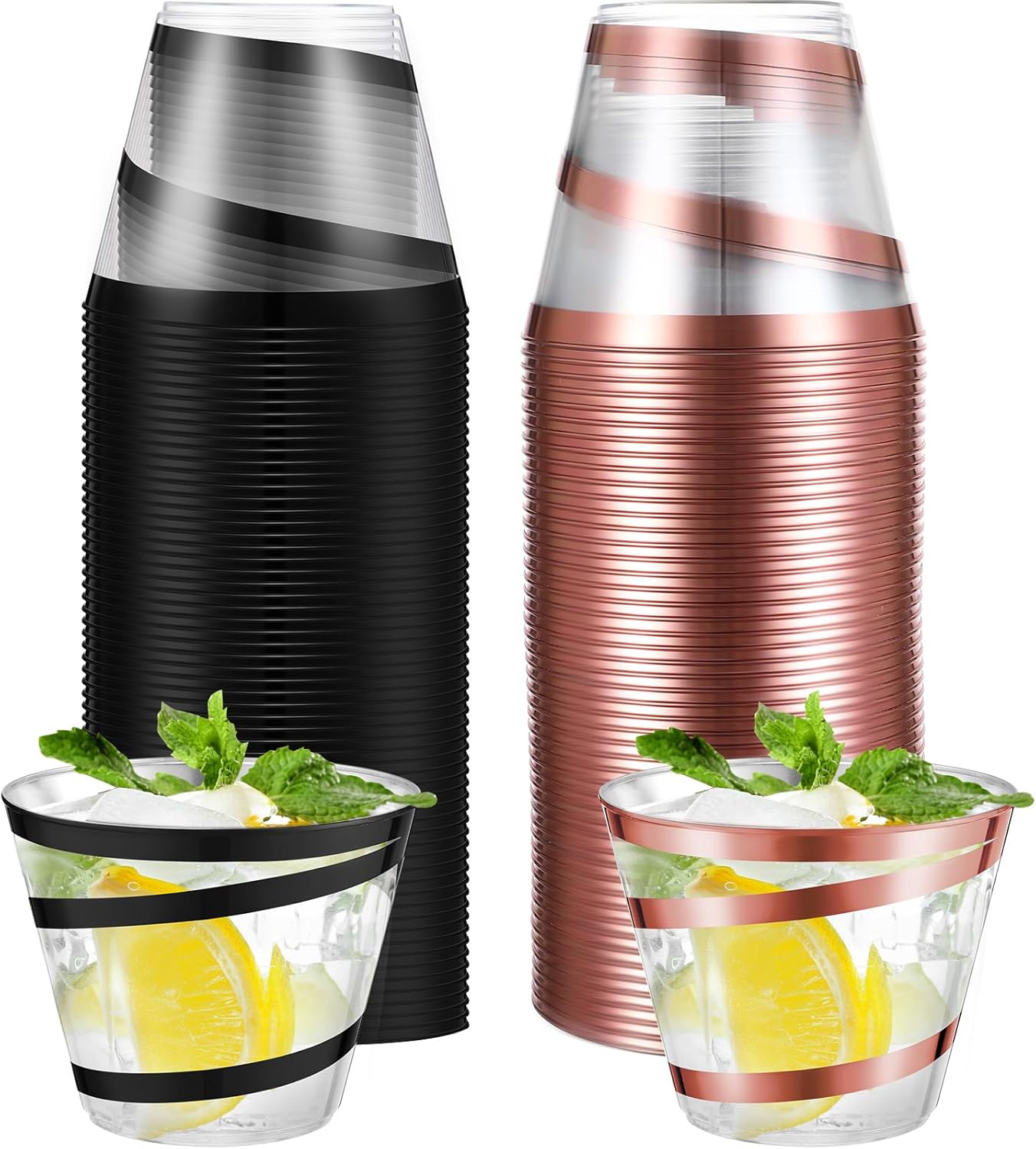 Gejoy 9 oz Clear Plastic Cups for Wedding and Party Use