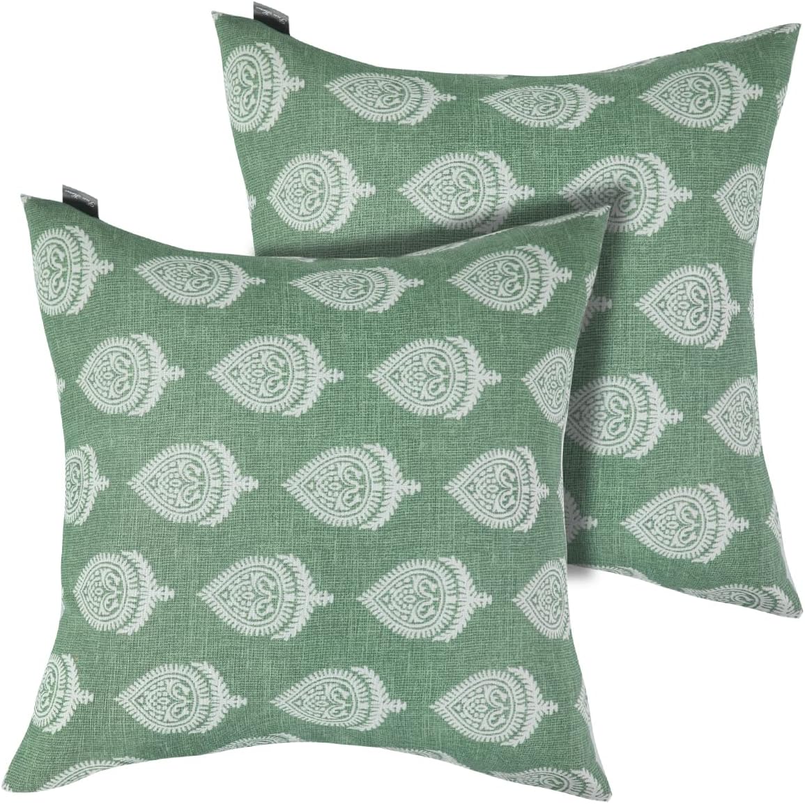FUNHOME Outdoor Pillow Covers Pack of 2 18x18 Inch Fair Green