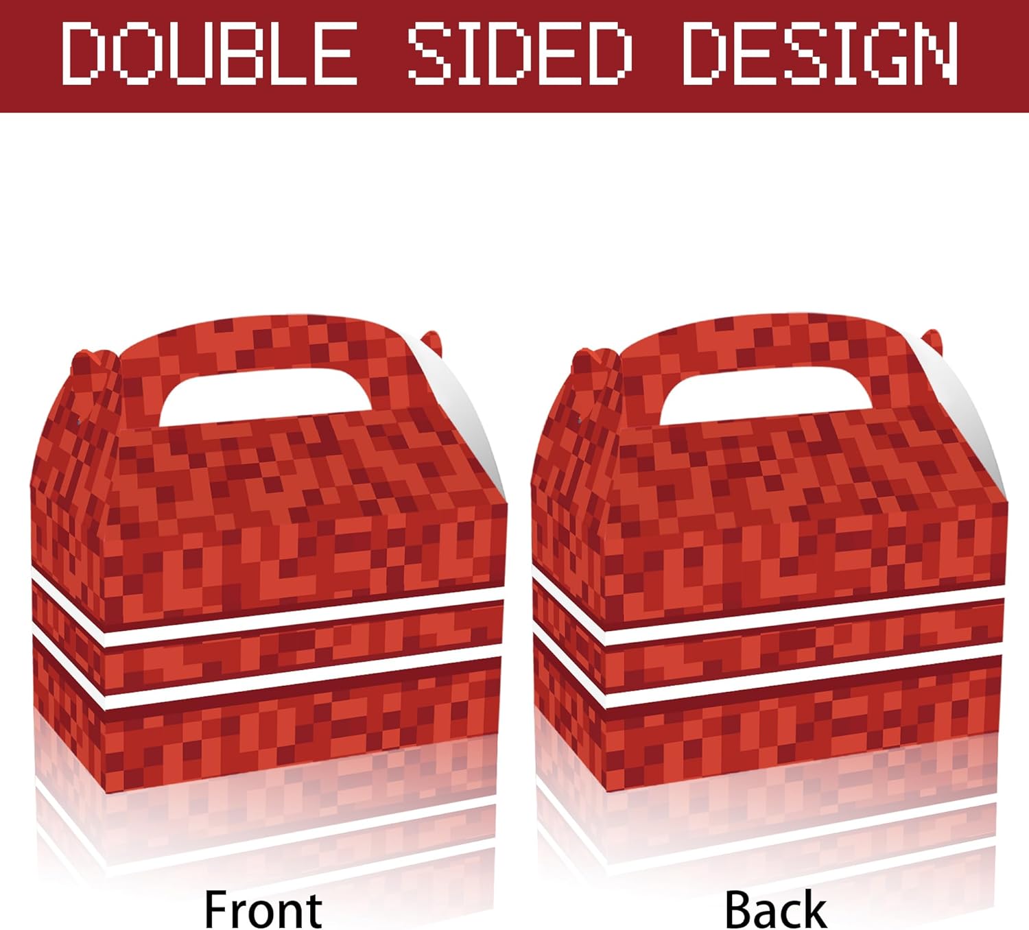16 Pcs Pixel Theme Gift Box Bags for Birthday Parties