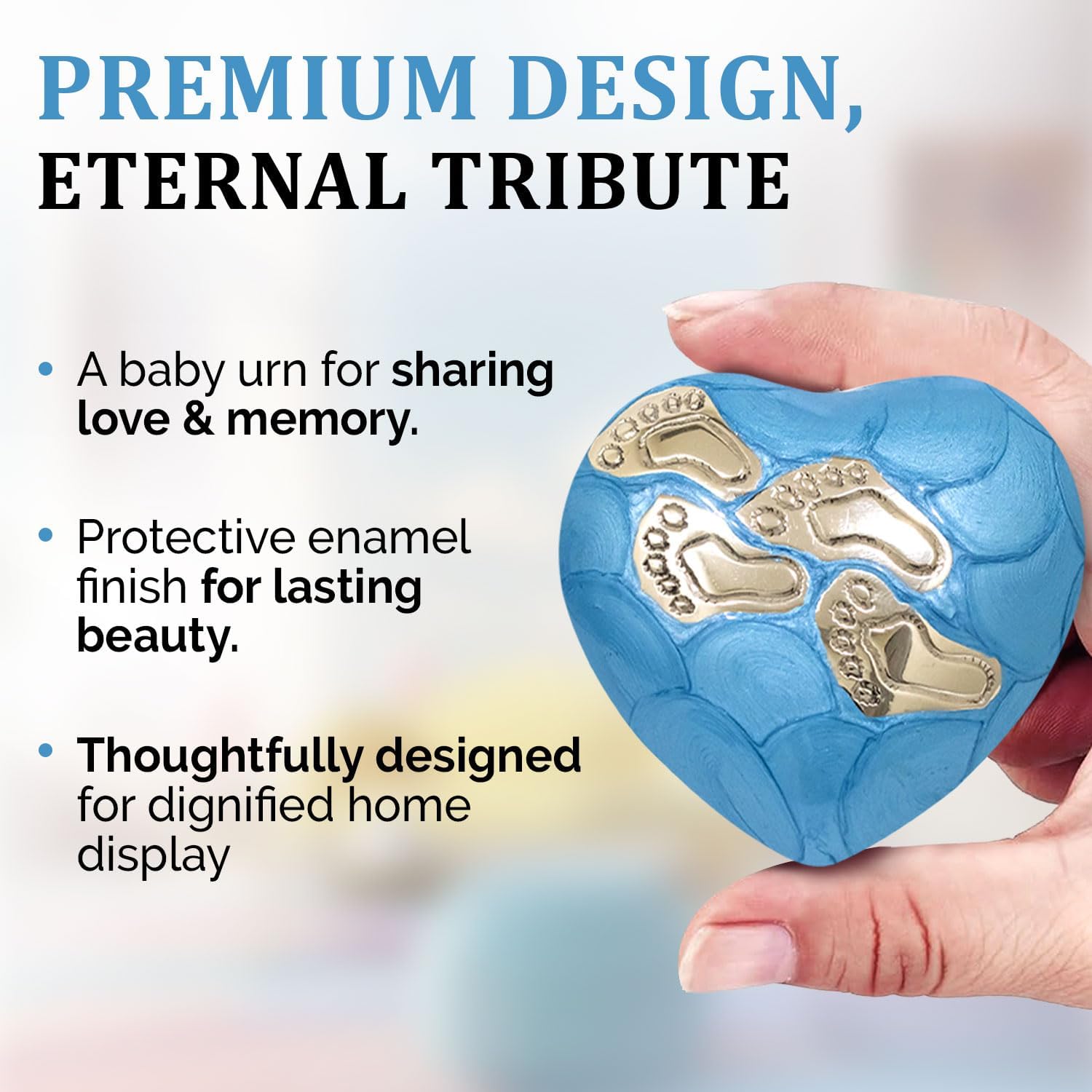 Baby Urns for Ashes Boy Girl - Heart Shaped Mini Urn with Stand