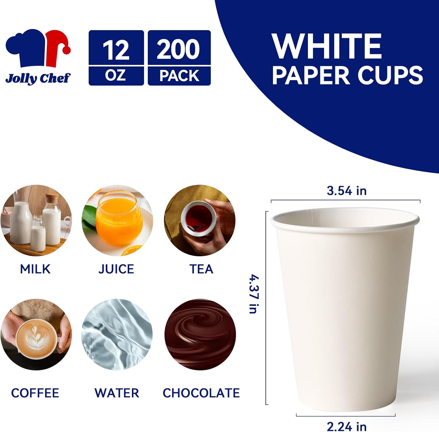 JOLLY CHEF 200 Count 12 Oz Coffee Cups